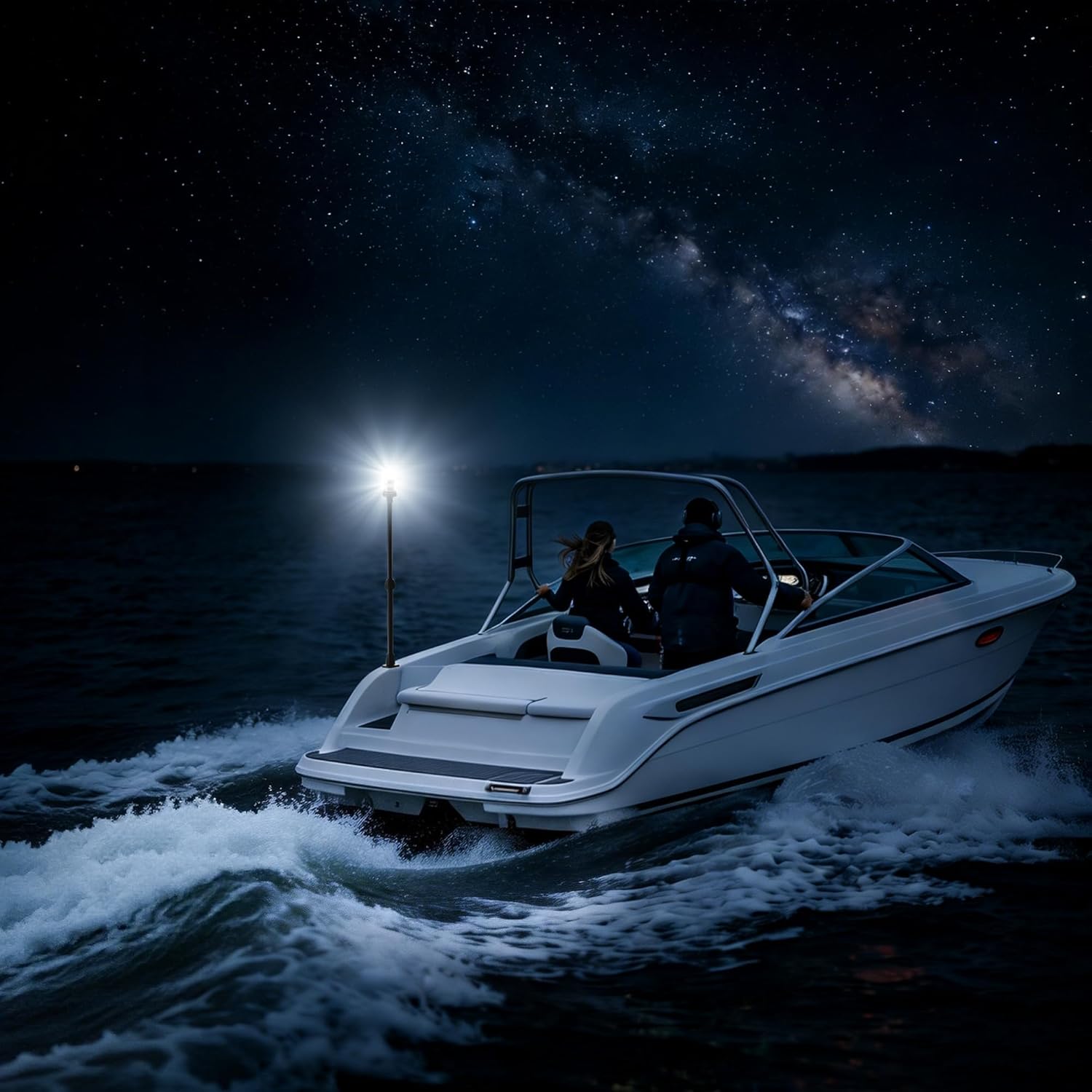 Obcursco Boat Stern Lights, Telescoping Pole 27"-48" LED Anchor Light with Base, 12V Adjustable 3NM 360° Navigation Lighting for Pontoon, Yacht, Bass, and Fishing Boats (27"-48", Black) - Image 8