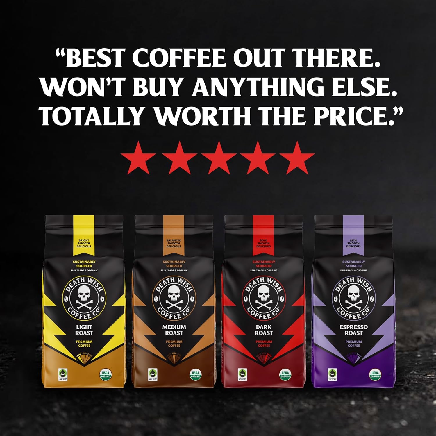 Death Wish Coffee, Single Serve Coffee - Mixed Roast Variety Pack (60 Count) - Image 4