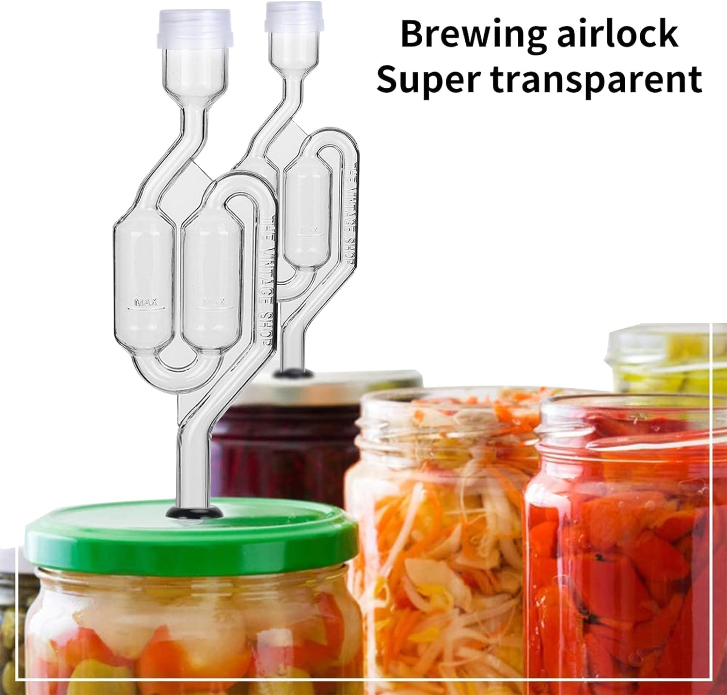 Bubble Airlock Set, 4 Airlocks for Fermenting, 4 Drilling #6 Stoppers and 8 Airlock Grommets, Used for Brewing Wine, Beer, Sauerkraut, Pickles, Etc. Fermentation Bubbler Airlock - Image 6