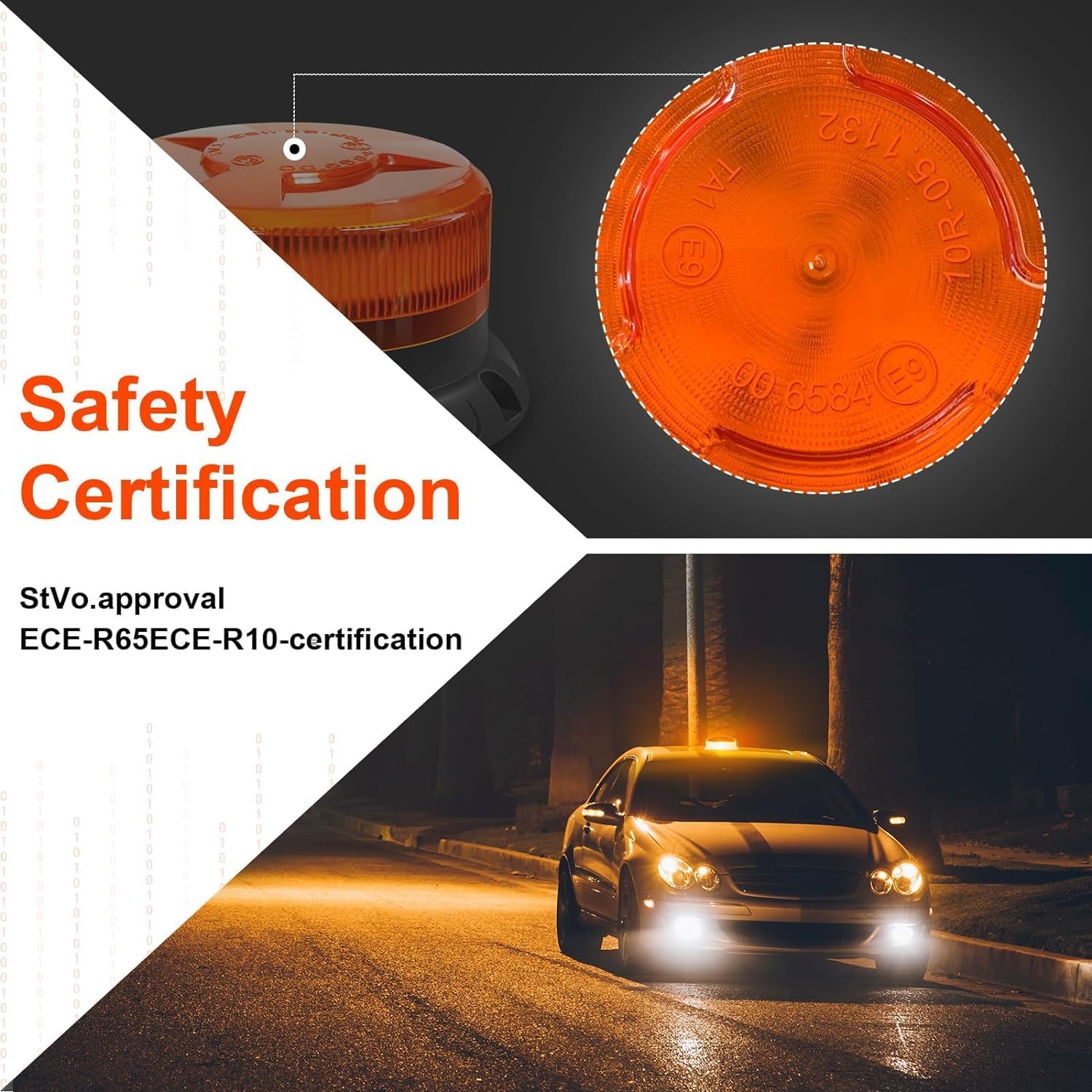 Rechargeable Beacon Lights,Wireless Strobe Light with Remote Control,Amber Magnetic Emergency Flashing Warning Safety Light for Vehicles Snowplow Tow Work Trucks Cars Trailer Outdoor - Image 8