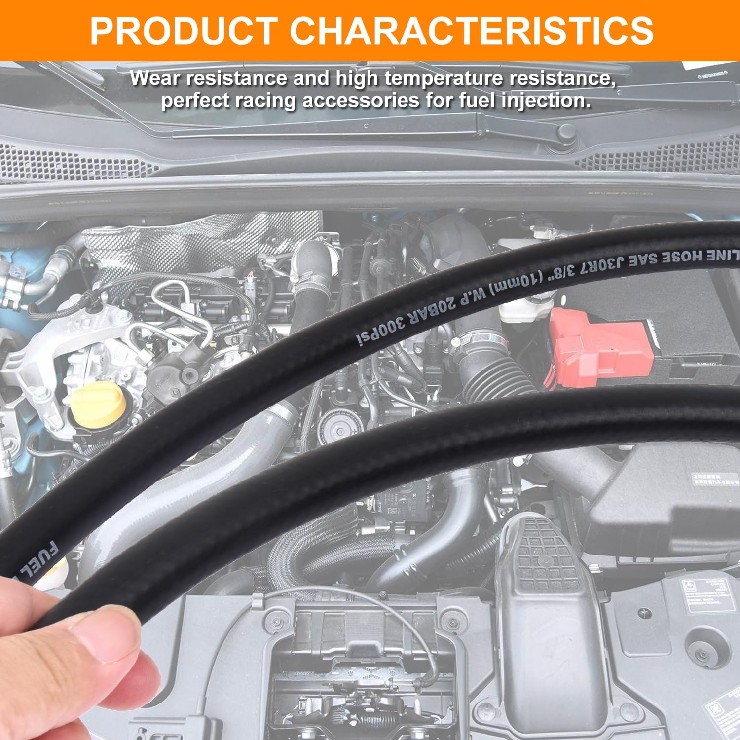 1/2 Inch ID Fuel Line Hose - 5FT Marine Grade Fuel Line with 4PCS Hose Clamps,300PSI High-Pressure Fuel Line for Automotive Fuel Systems Engines (1/2" ID-5Ft) - Image 6