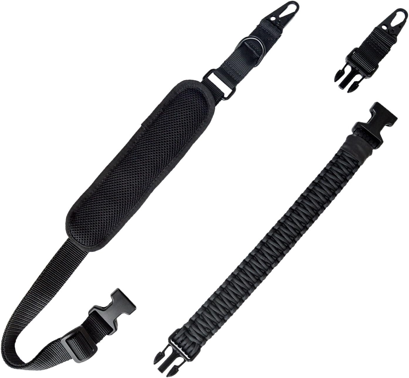 550 Paracord 2 Point Rifle Sling with Shoulder Pad, Adjustable Two Point Gun Strap - Image 2