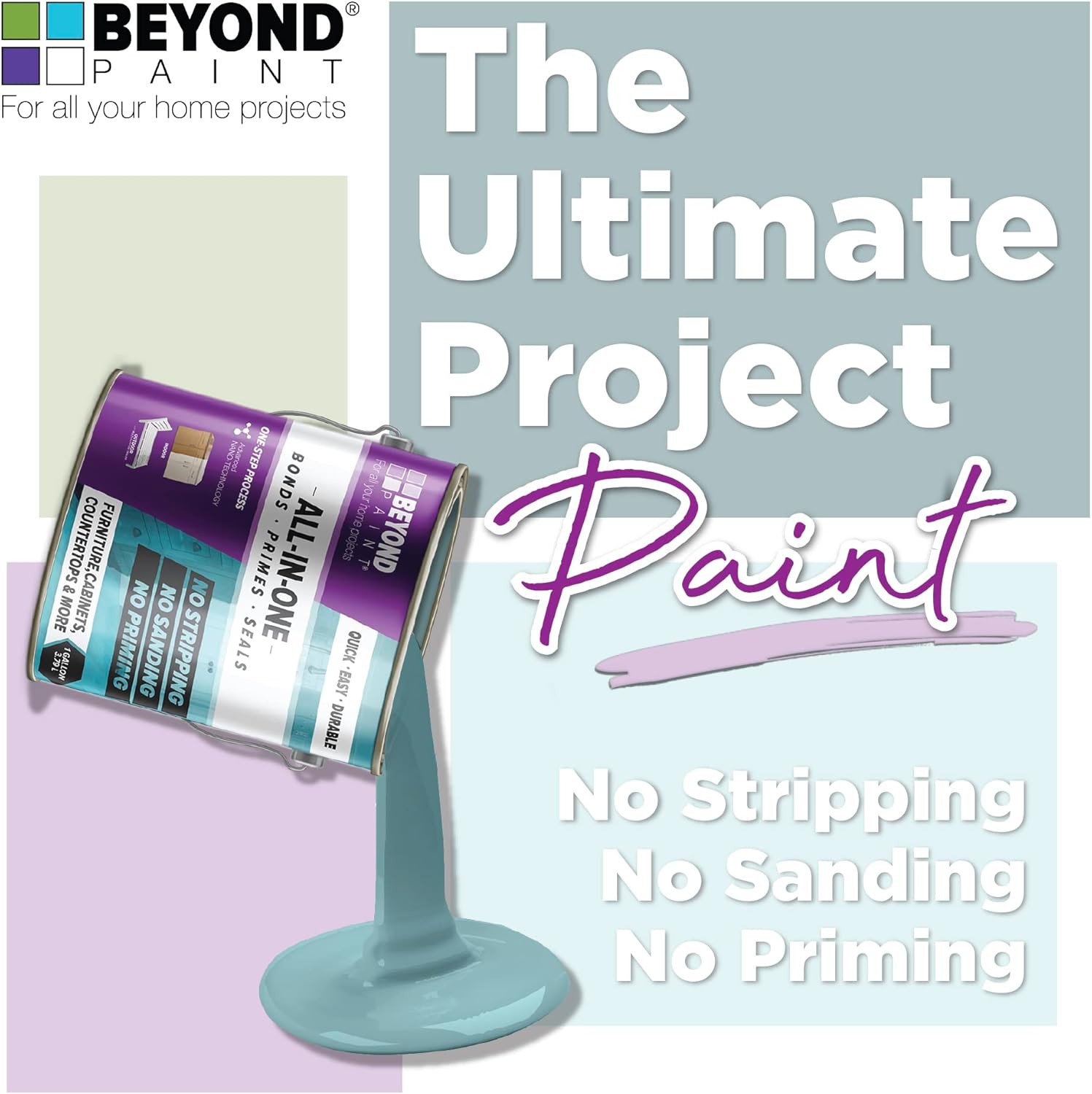 Beyond Paint All-in-One Refinishing Paint, No Sanding, Matte Finish for Cabinets, Countertops, Furniture and Doors, 1 Pint, Pebble - Image 7