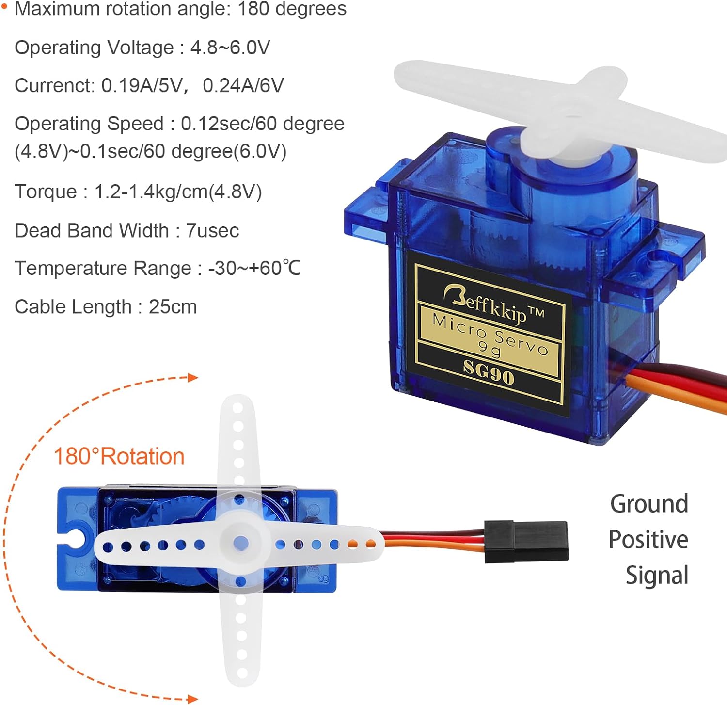 RC Servo 5Pcs SG90 9g Micro Servos for RC Robot Helicopter Airplane Controls Car Boat Mini Servo - Image 5