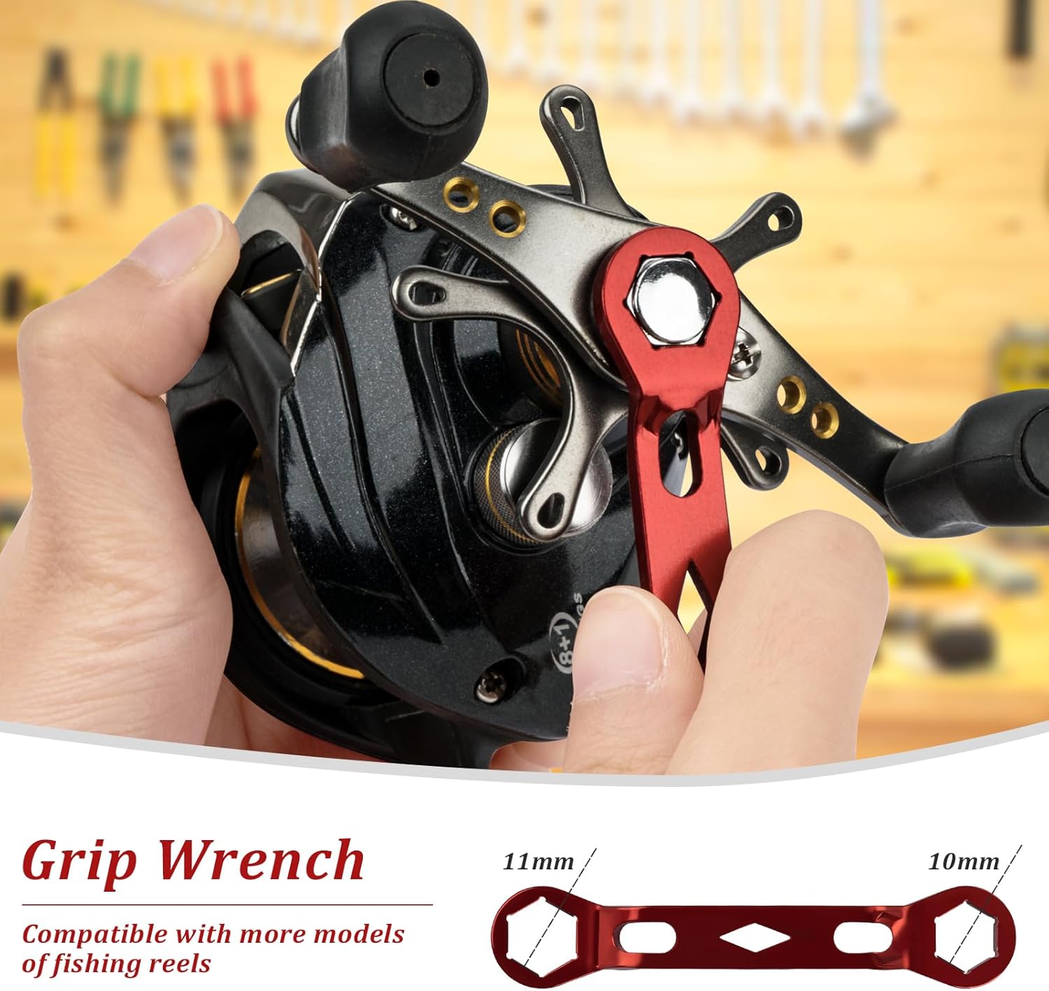 THKFISH Fishing Reel Repair Tool Kit, 13 Pcs Fishing Reel Bearing Tool Kit Remover Reel Bearing Remover Kit for Baitcasting Reel Lightweight DIY Use Tools - Image 6