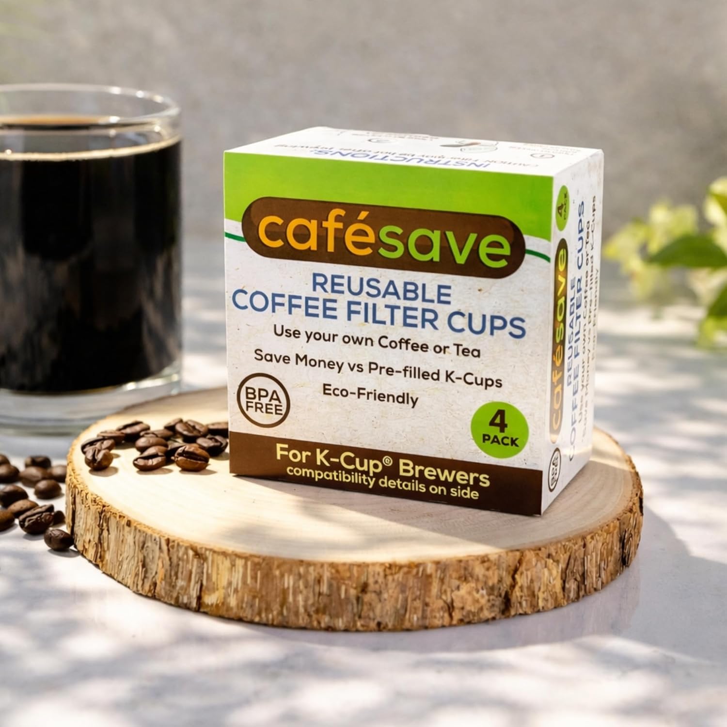 Perfect Pod 1-Stream Cafe Save Reusable K Cup Pod Coffee Filters - Refillable Coffee Pod Capsules with Built-In, Integrated Mesh Strainer for use with Keurig & Select Single Cup Coffee Makers, 4-Pack - Image 7