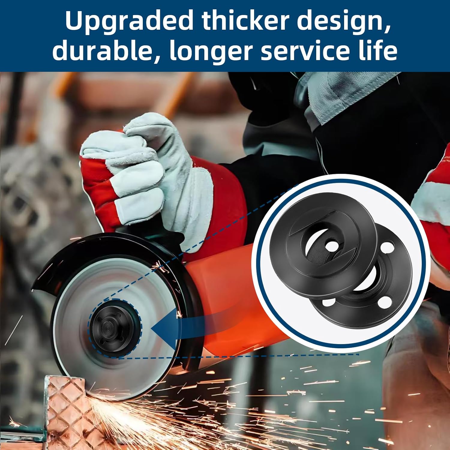 7PCS IALTMEI Angle Grinder Nut & Angle Grinder Wrench Set, Premium 5/8-11 Flange Metal Lock Nut, Compatible with Dewalt, Milwaukee, Makita1, Metabo, Bosch, Ryobi, Black Decker 4.5" 5" Grinder Parts - Image 5