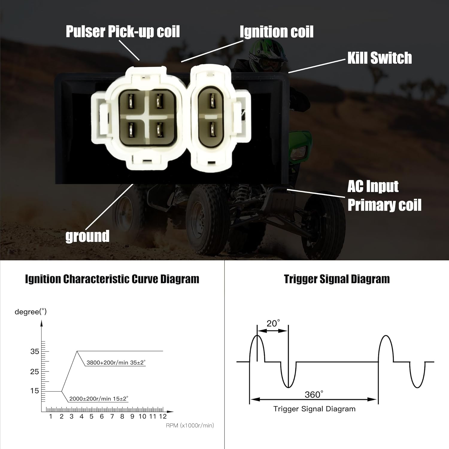 6 Pin DC CDI Box for 150cc 200 cc 250 cc Roketa Taotao Jonway Eton Mopeds Scooters Go Karts Dune Buggy Parts - Image 4