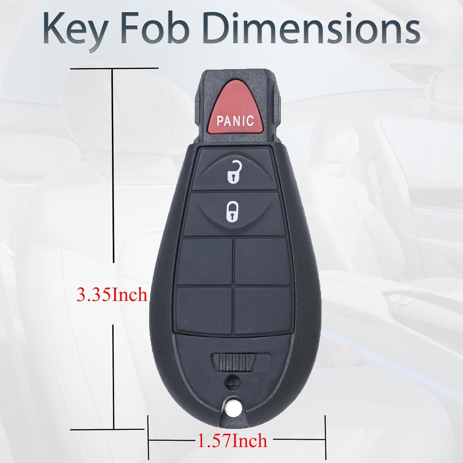 SUPALAND Key Fob Shell Case Replacement Fits for Dodge RAM 1500 2500 3500 Grand Caravan Journey Durango Jeep Grand Cherokee 2010 2011 2012-2017 Keyless Entry Remote Control 3 Button Pad Cover - Image 6