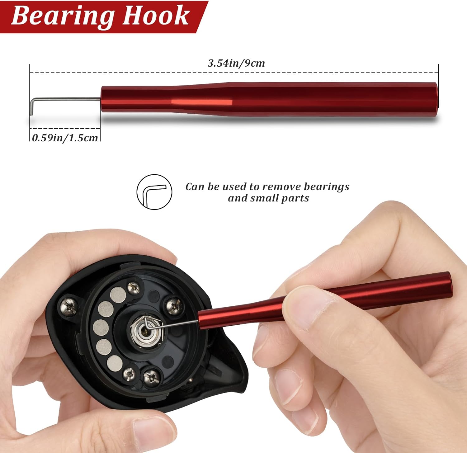 THKFISH Fishing Reel Repair Tool Kit, 13 Pcs Fishing Reel Bearing Tool Kit Remover Reel Bearing Remover Kit for Baitcasting Reel Lightweight DIY Use Tools - Image 5