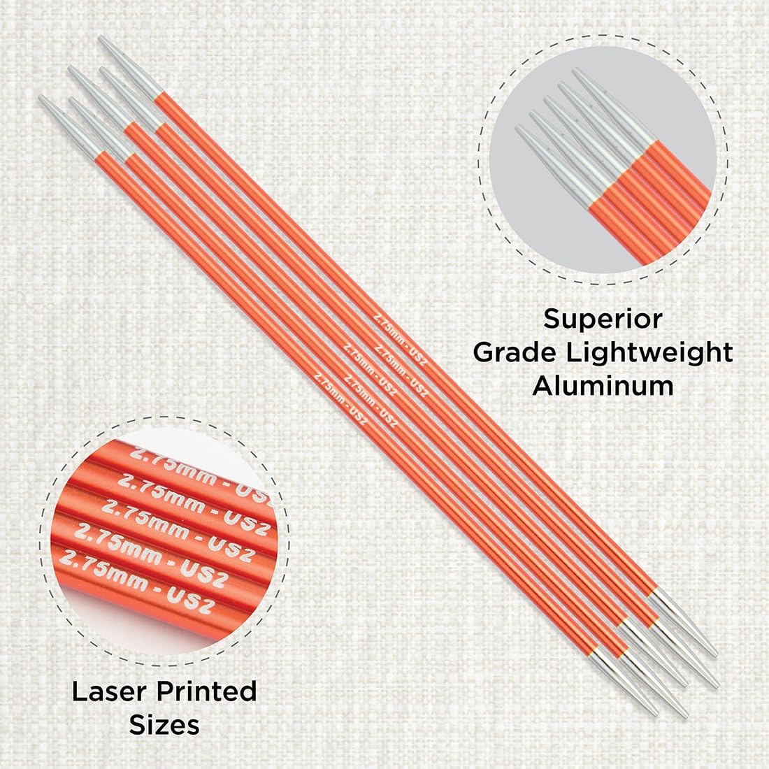KnitPro Zing Double Pointed Needles 6" (15cm) | US Size 2 (2.75mm) - Image 2