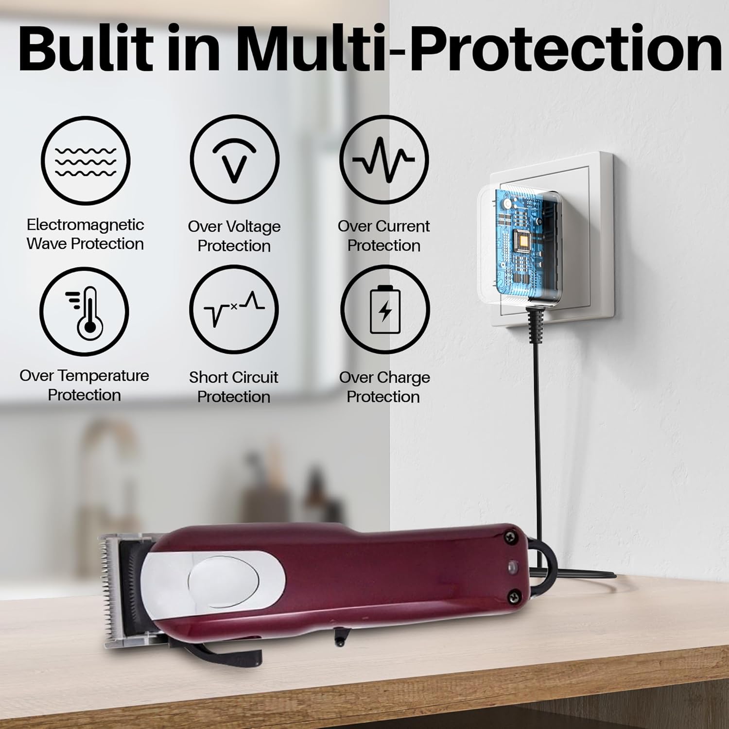 Charger for Wahl Magic Clip 8164/8591/8148/8504 Electric Cordless Clipper Trimmer, 1919 100 Year Hair Clipper, 5-Star Magic Clippers Cordless Trimmer - Image 6