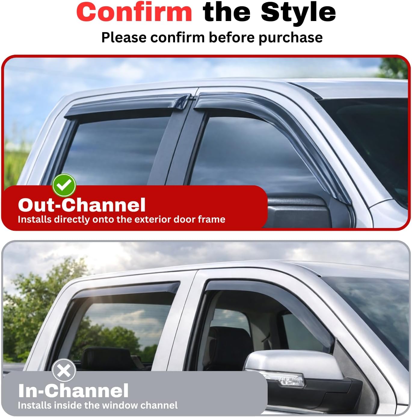 KPY Rain Guards Fit for 2010 Lincoln MKT, Out-Channel Window Visors Vent Wind Deflectors 4PC, Car Accessories for 2010 MKT - Image 3
