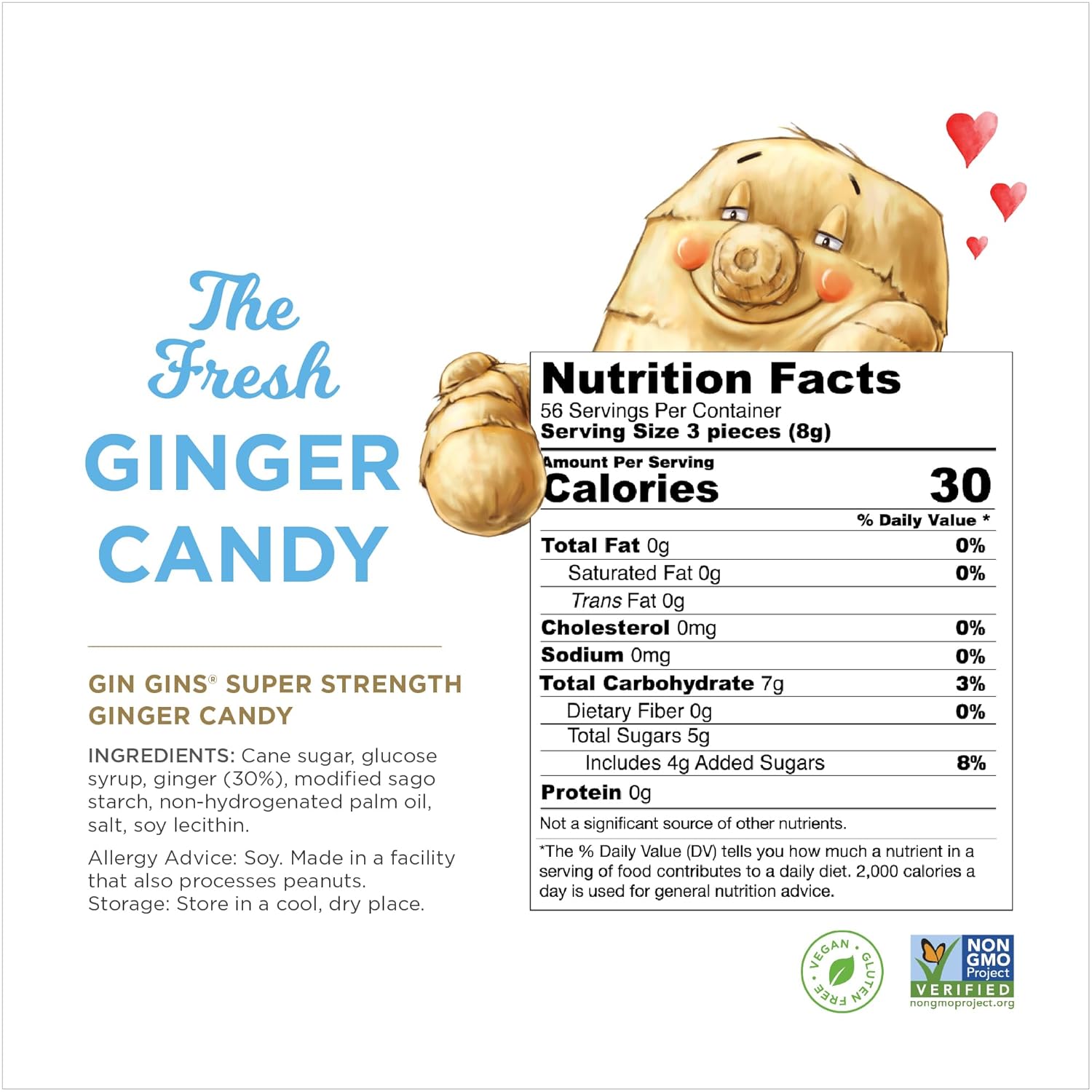 GIN GINS Super Strength – Natural Ginger Candy by The Ginger People – Individually Wrapped Healthy Candy – Super Strength Flavor – Large 1 lb Bag (16oz) – Pack of 1 - Image 3