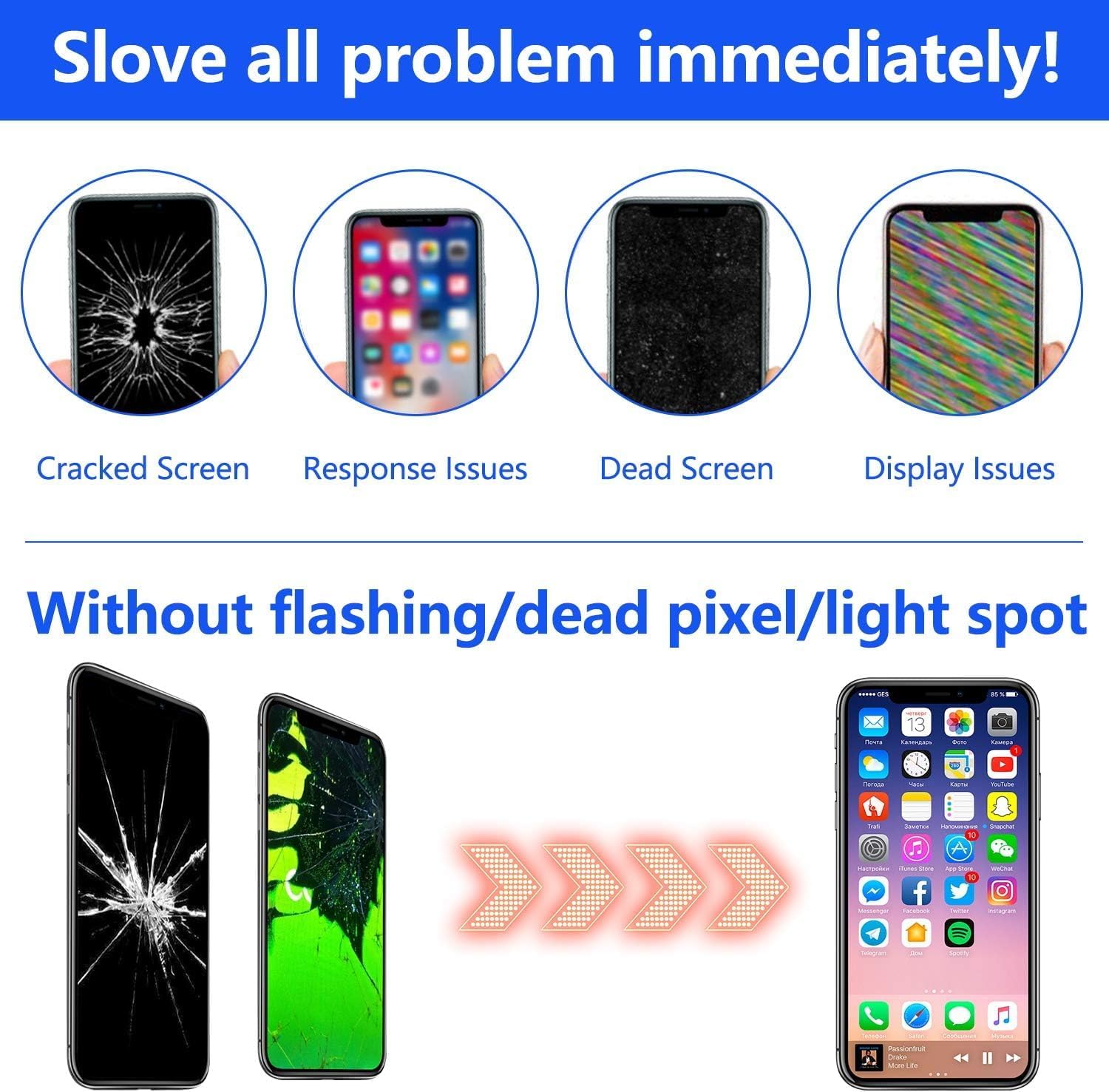 for iPhone 13 Screen Replacement 6.1 Inch, Diykitpl 3D Touch LCD Display for A2482, A2631, A2635, A2633, A2634, with Repair Tools Kit+Screen Tempered Protector+Waterproof Frame Adhesive Sticker - Image 4