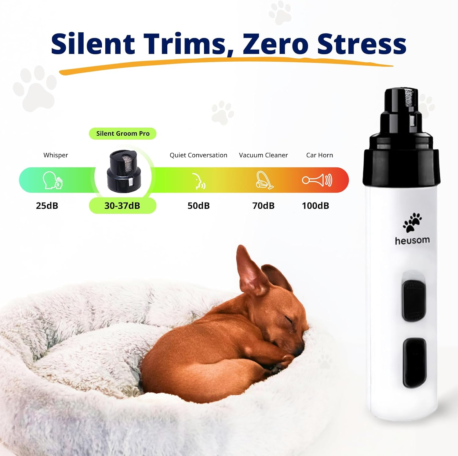 Silent Groom Pro Pet Nail Grinder | Whisper Quiet Claw Trimmer for Dogs, Cats and Other Animals | Safe & Stress Free Nail Grooming, Ideal for Sensitive Dogs of All Breeds & Sizes - Image 3