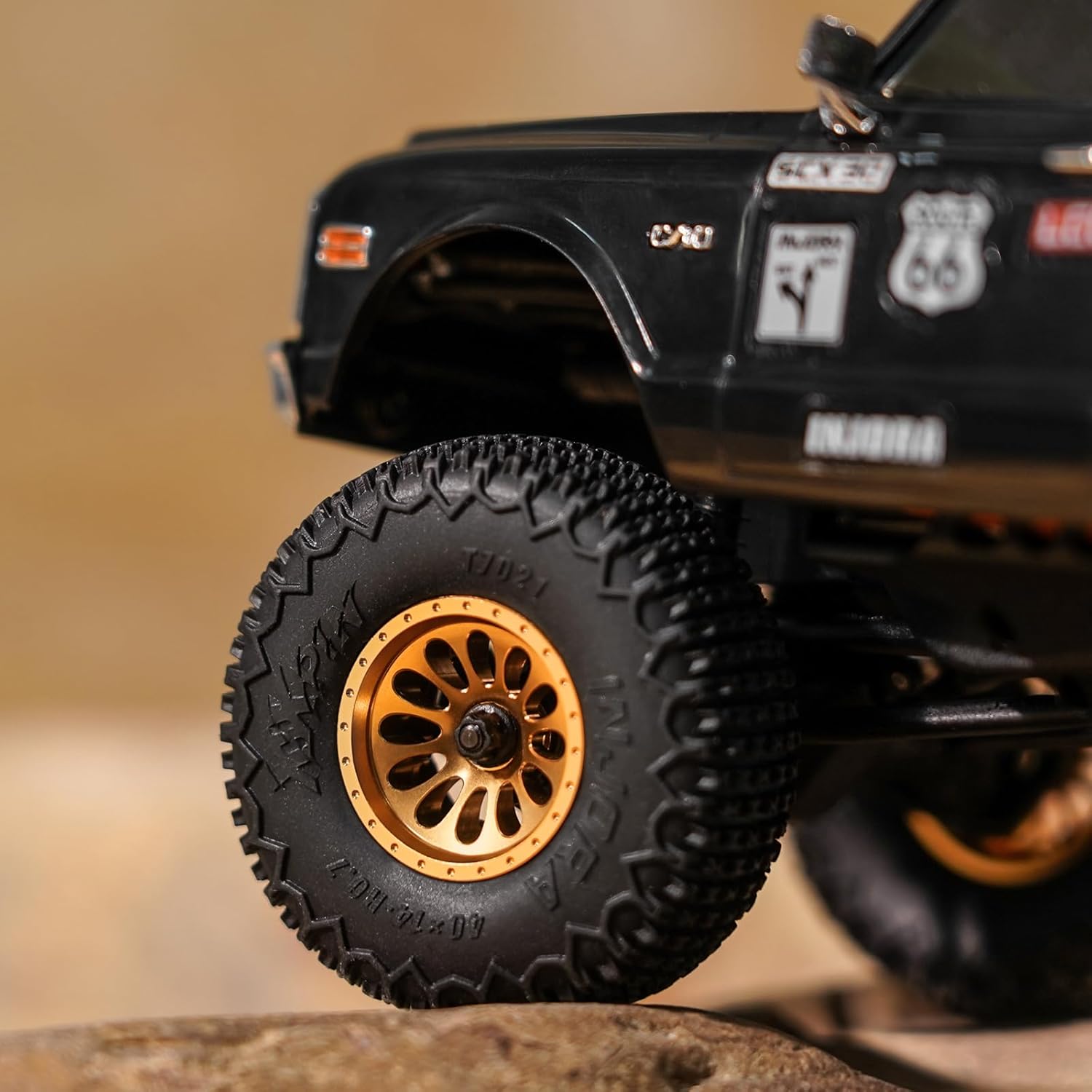 INJORA D19 Ripple 0.7" Aluminum Beadlock Wheel for 1/30 Axial SCX30, Gold(W7005) - Image 6