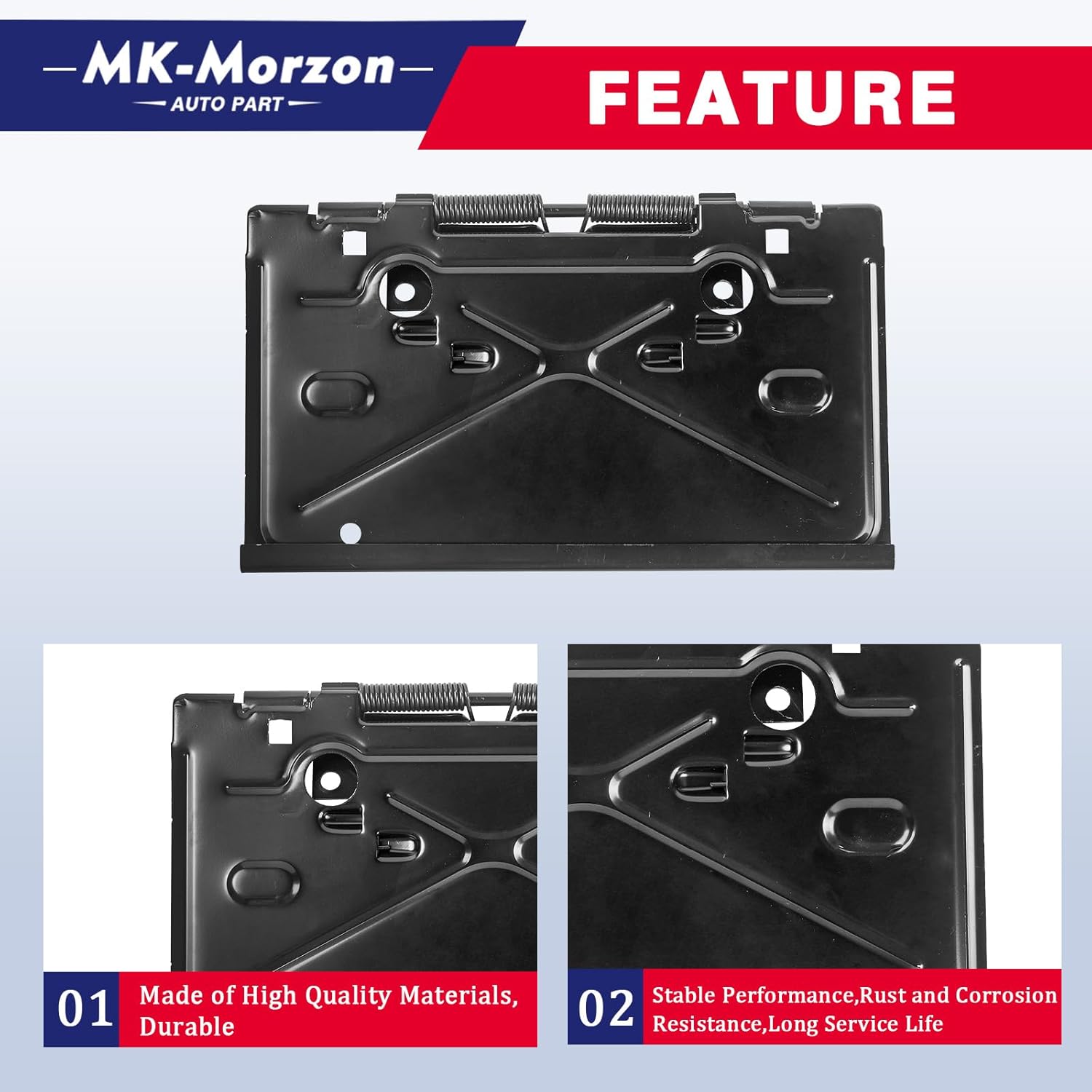 Rear License Plate Tag Bracket with Hinge Compatible with 1968-1972 Chevy Impala Chevelle Camaro Caprice Monte Carlo Nova - Image 4