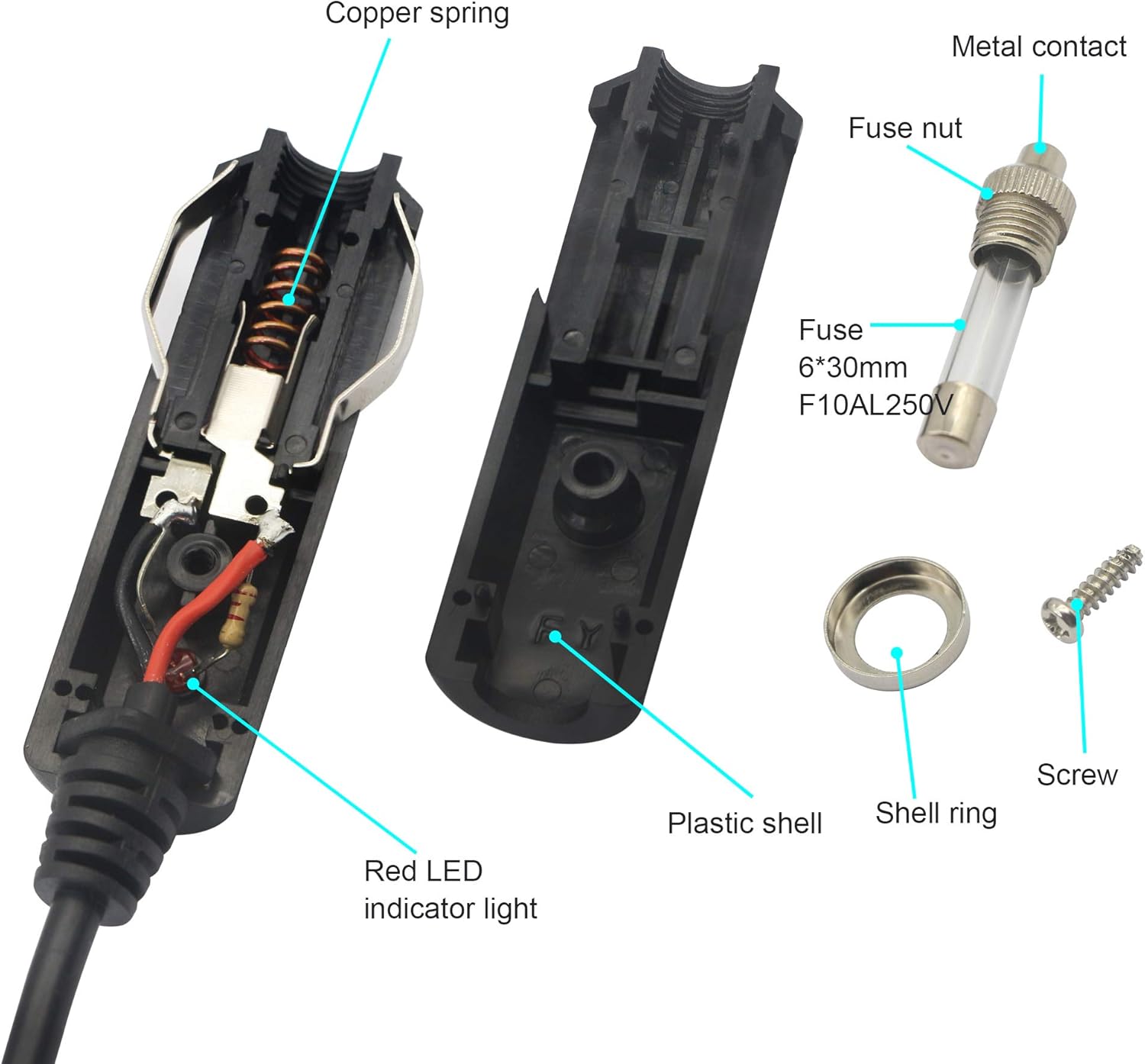 12V 24V DC 5.5mm x 2.1mm Car Cigarette Lighter Extension Power Supply Adapter Cable with LED for Car Truck Bus Van (10FT) - Image 4