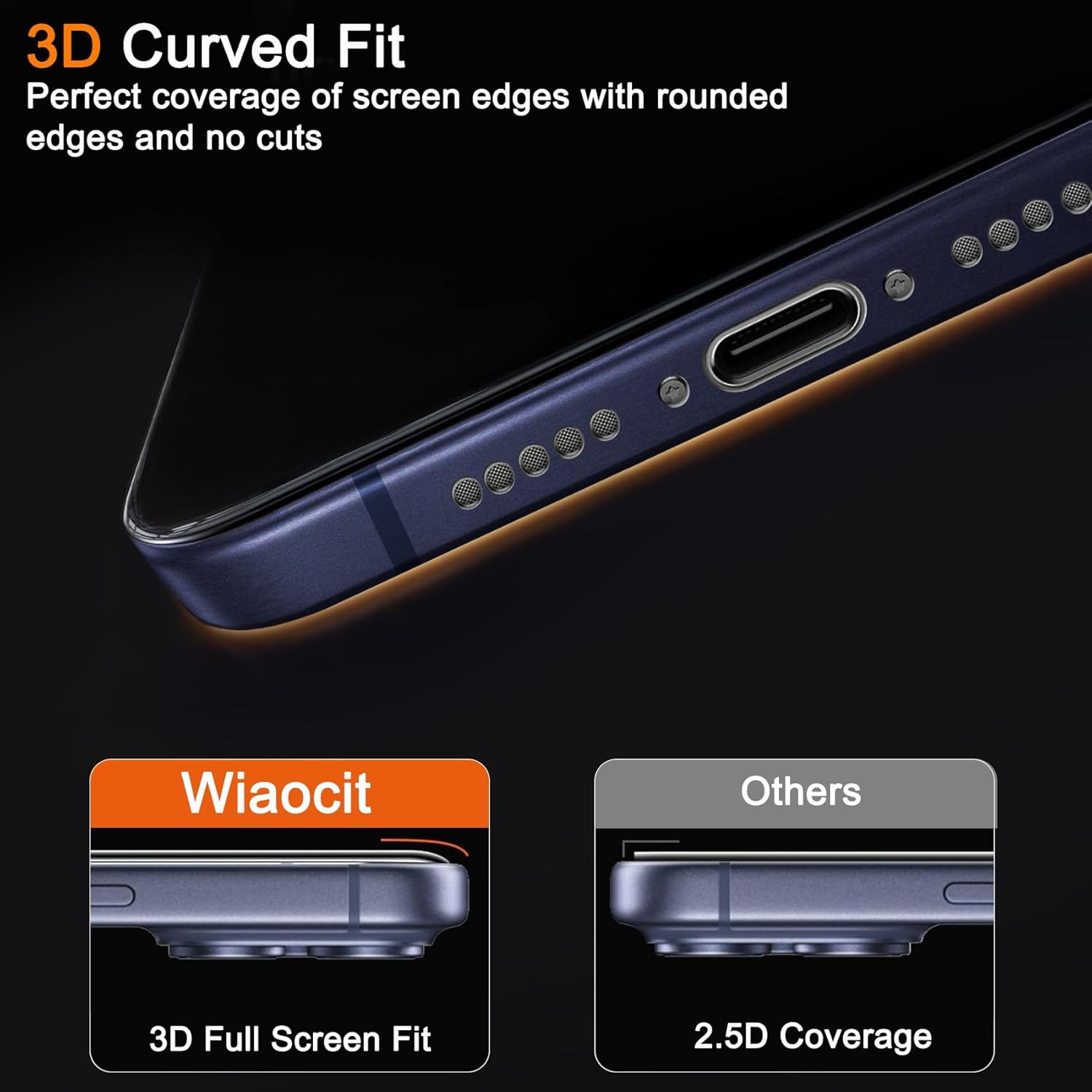 Wiaocit 3 Pack Tempered Glass Screen Protector for iPhone 17 Pro Max, 9H Hardness, Bubble Free, Case Friendly - Image 5