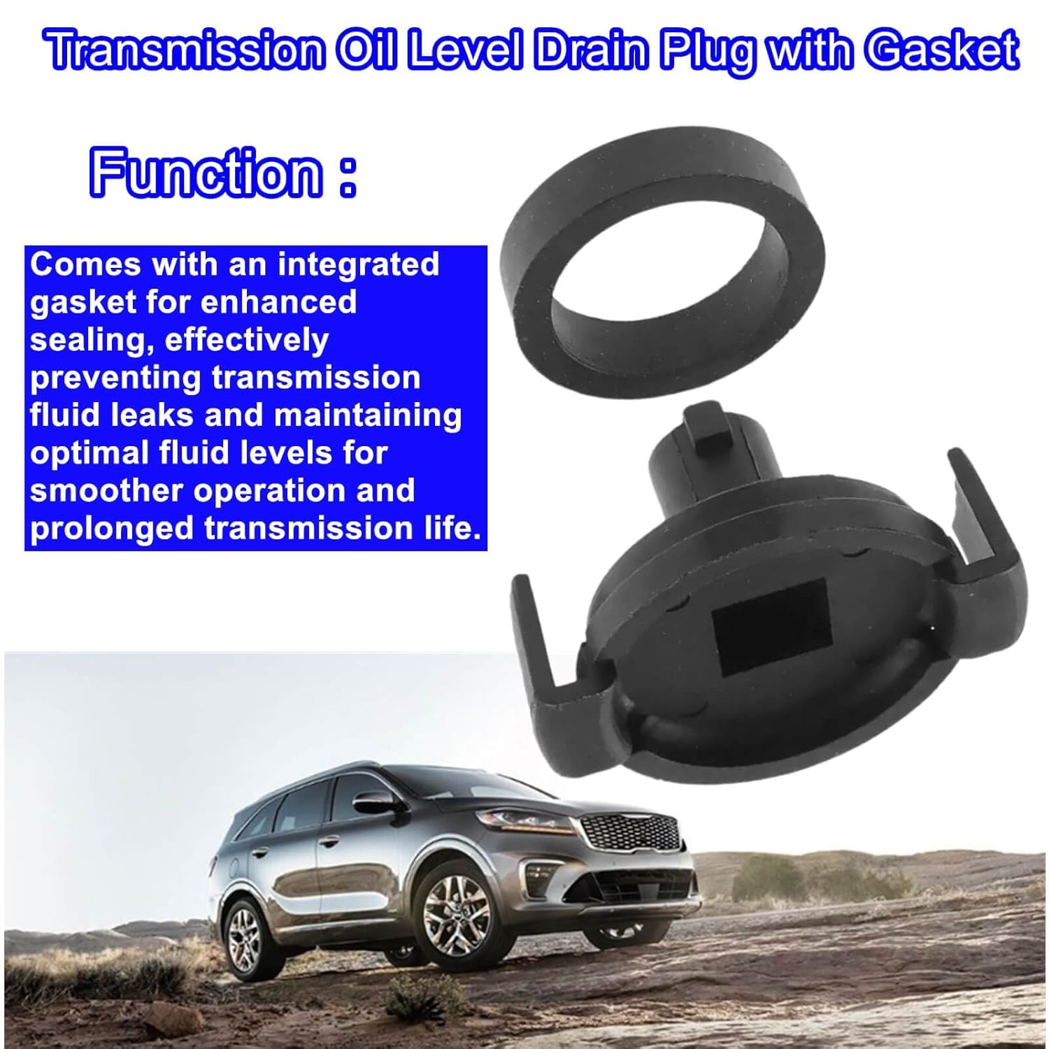 Transmission Oil Level Drain Plug with Gasket for Hyundai Elantra, Tucson, Sonata & Kia Optima, Soul, Sportage, Telluride, Replaces 45285-3B010, 45286-3B010 - Image 5