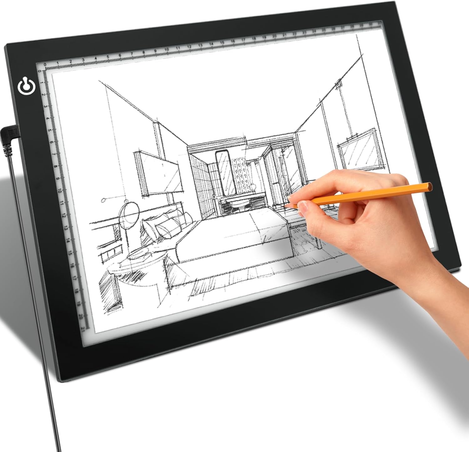 A4 LED Copy Board Tracing Light Box, Adjustable Brightness Artcraft LED Trace Light Pad, USB Power Light Table for Artists, Tattoo Drawing, Animation, Sketching, Stenciling & Diamond Art Painting