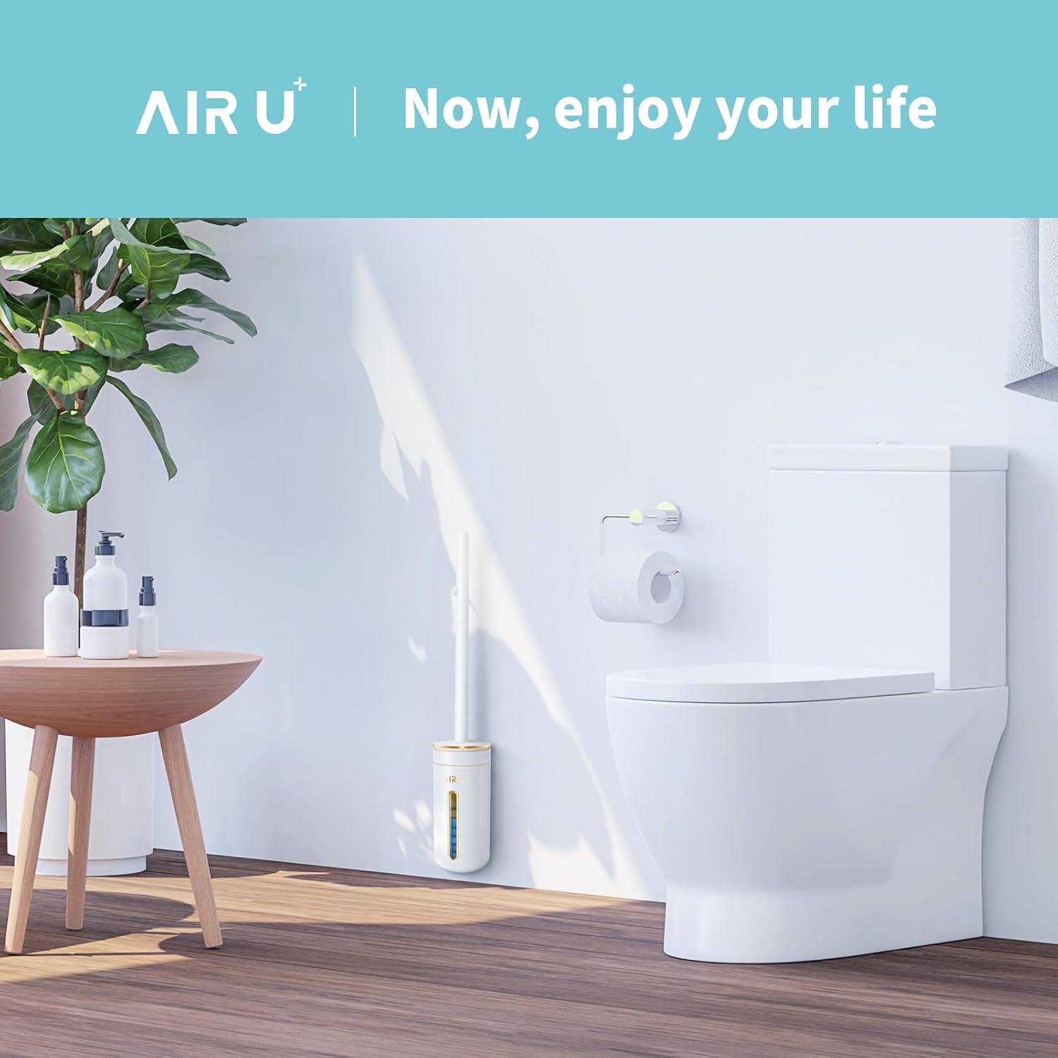 AIR U+ Disposable Toilet Brush, Toilet Bowl Cleaning System with 24 Count Wand Refill, Clean Brush Starter Kit with 1 Toilet Wand, 1 Storage Caddy and 1 Fragrant Tablet (1 + 24) - Image 9