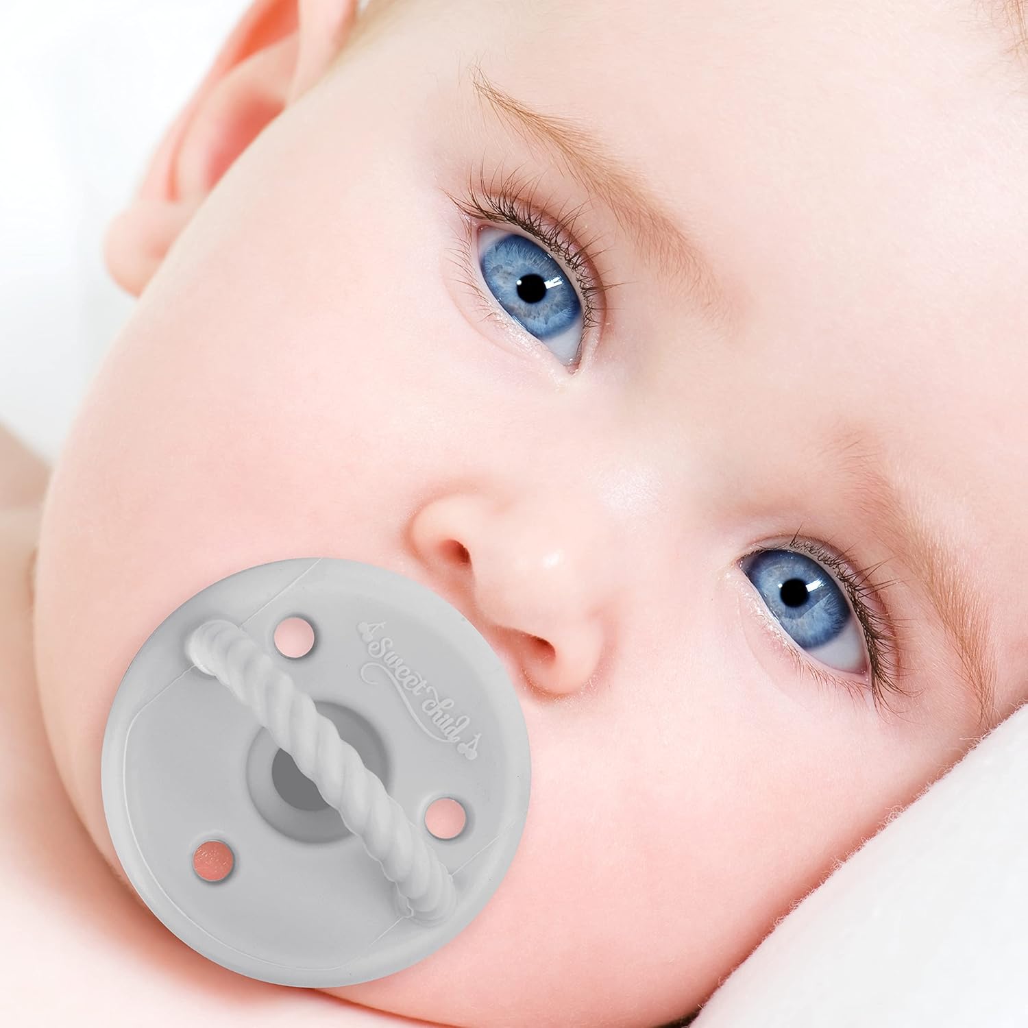 Sweet Child Pacifiers 0-18 Months, Set of 6 Ultra-Light Silicone Binkies with Collapsible Handle & 3 Air Holes for Added Safety, Best Newborn Pacifiers for Baby Boys Or Girls - Image 6