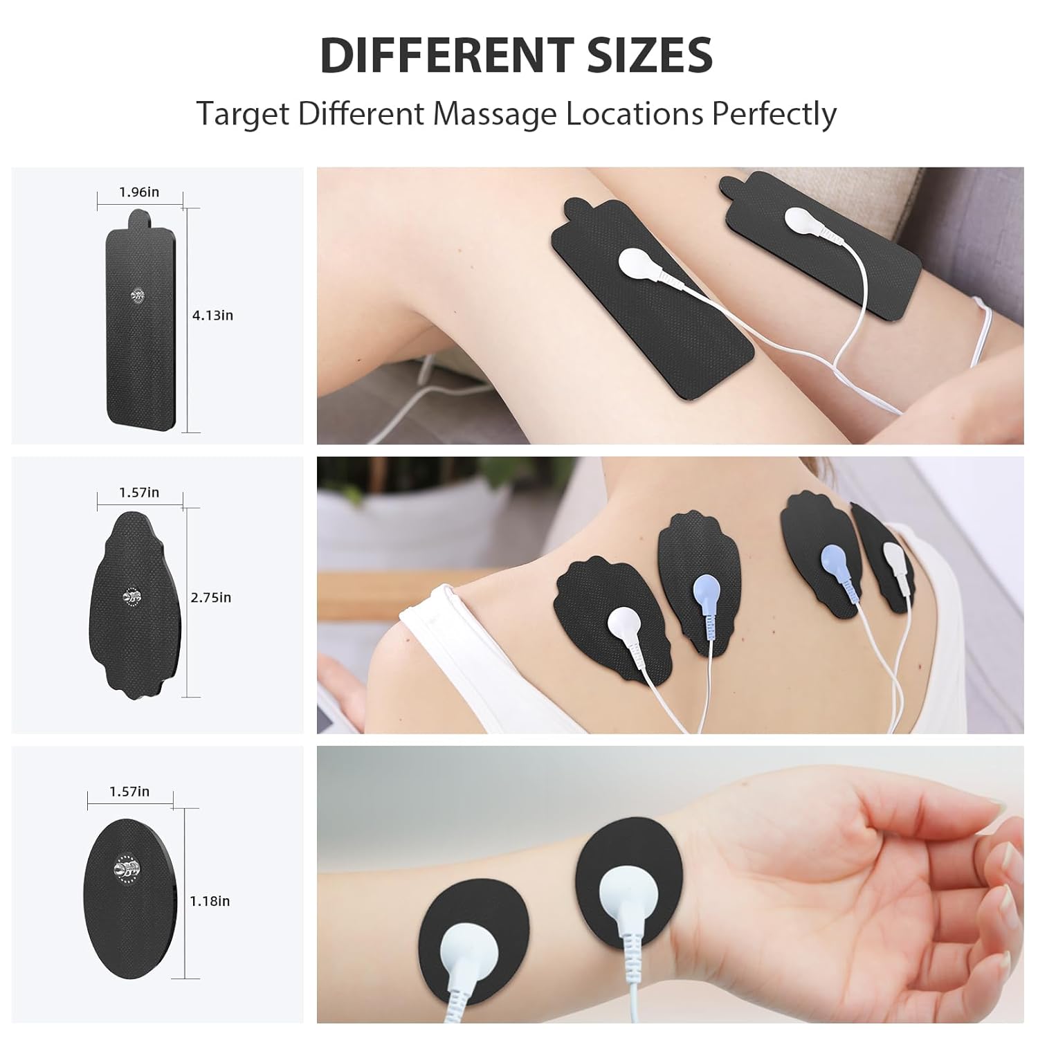 TENS Unit Electrode Pads NURSAL 20 Pack 3.5mm Snap EMS Replacement Pads for Electrotherapy Reuse More Than 30 Times, Compatible with MEDVICE,Belifu TENS Machine - Image 5