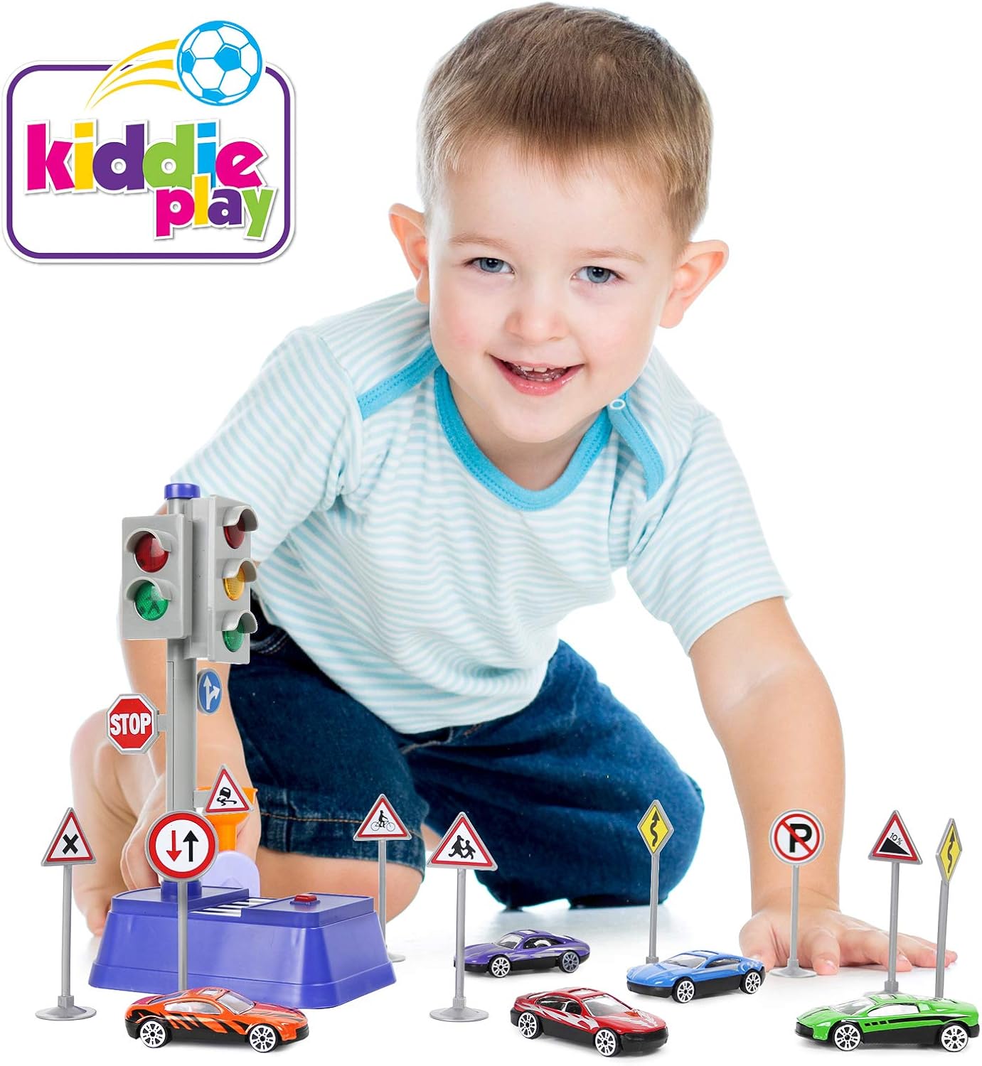 Kiddie Play Traffic Signs and Crosswalk Light Signal Toys for Kids (12pcs) - Image 4