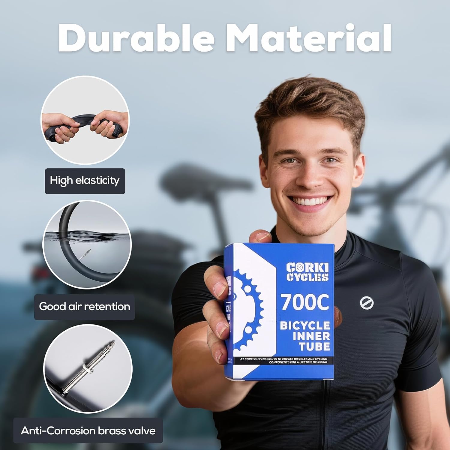 Heavy Duty 700c Bike Tube 700 x 23-25c 28-32c 35-43c Butyl Rubber, 28 Inch Road Bicycle Tire Inner Tube Replacement 2 Pack with Tire Levers - Image 4