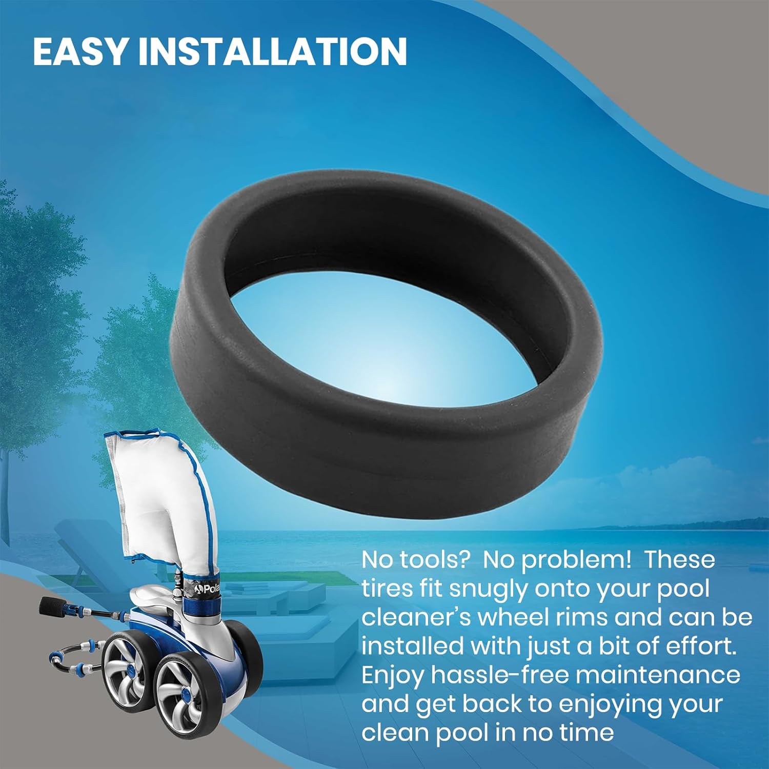 (3-Pack) Calvana Pool Cleaner Tires, 48-232 Replacement Compatible with Zodiac Polaris Black Max, 3900 Sport, 480, and P39 Pool Cleaners, Superior Traction & Durability - Image 7