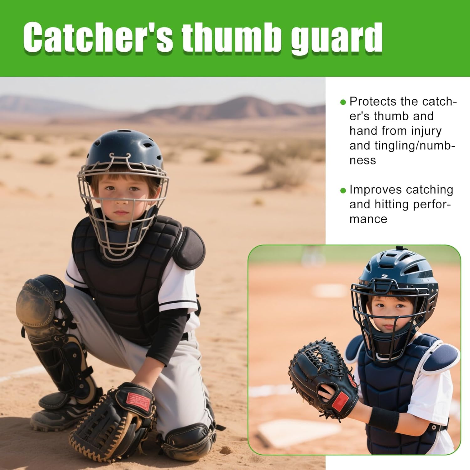 Catchers Thumb Guard for Youth & Children, Silicone Baseball Batting Softball Thumb Protector Protective Shield Catcher Training Gear Left/Right Hand Compatible Hand Injury Prevention(Medium) - Image 7
