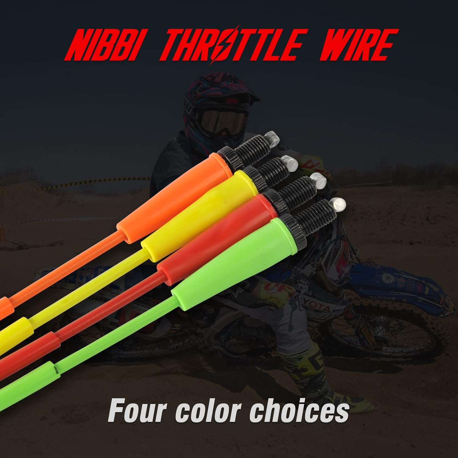 nibbi 46" Go Kart Throttle Cable Universal Motorcycle Cable for Dirt Pit Bike Mini Bike Motocross125 150 Moped - Red - Image 7