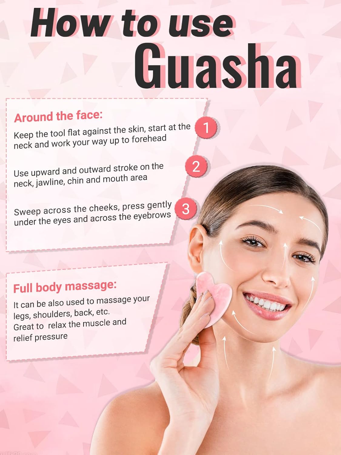 Deciniee Gua Sha Face Roller Tools: Jade Roller Facial Tools for Skin Care - Facial Massager for Face, Eyes, Neck, Relieve Fine Lines and Wrinkles - Image 5