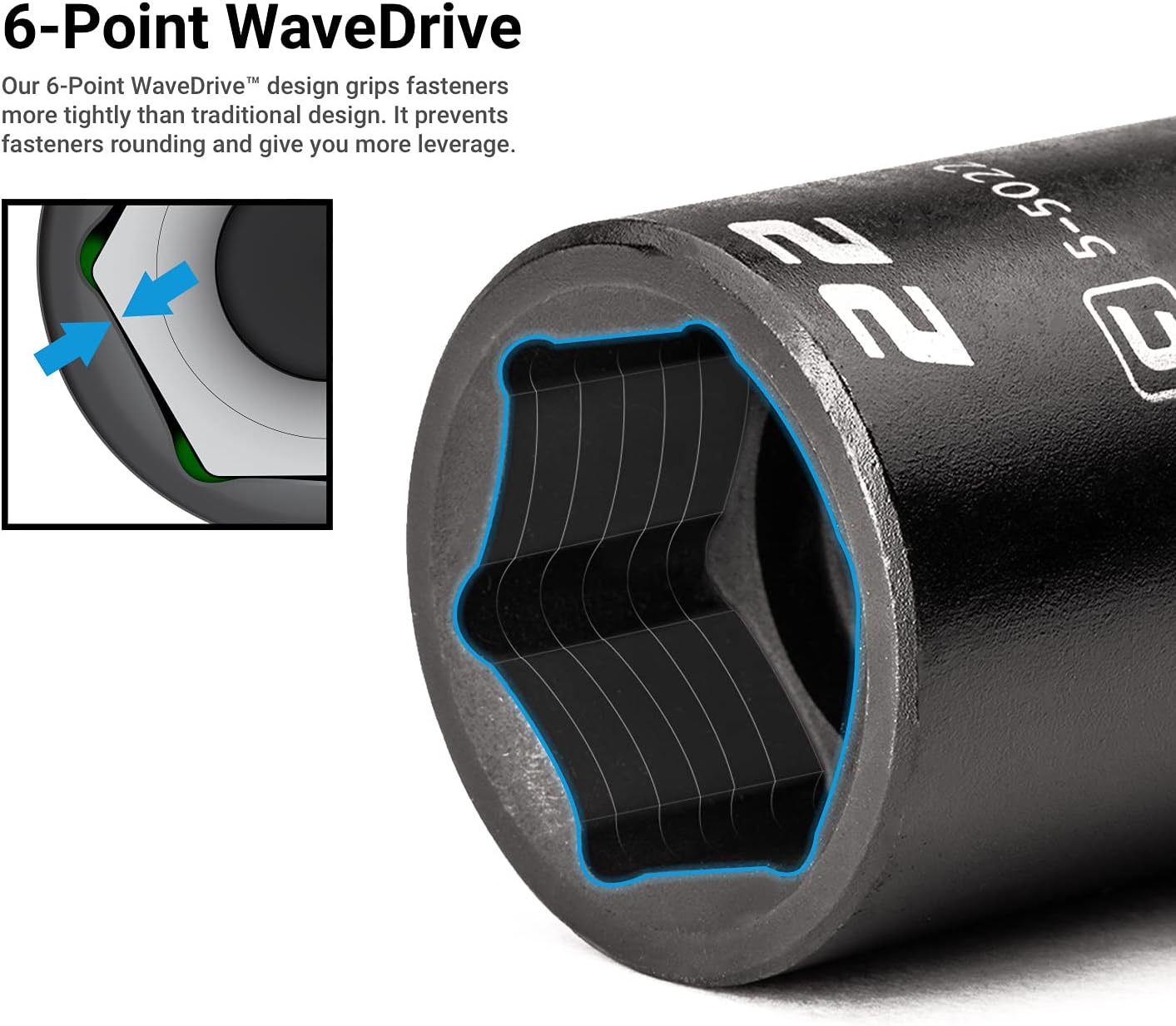 Capri Tools 32 mm Stubby Impact Socket, 1/2 in. Drive, 6-Point, Metric - Image 2