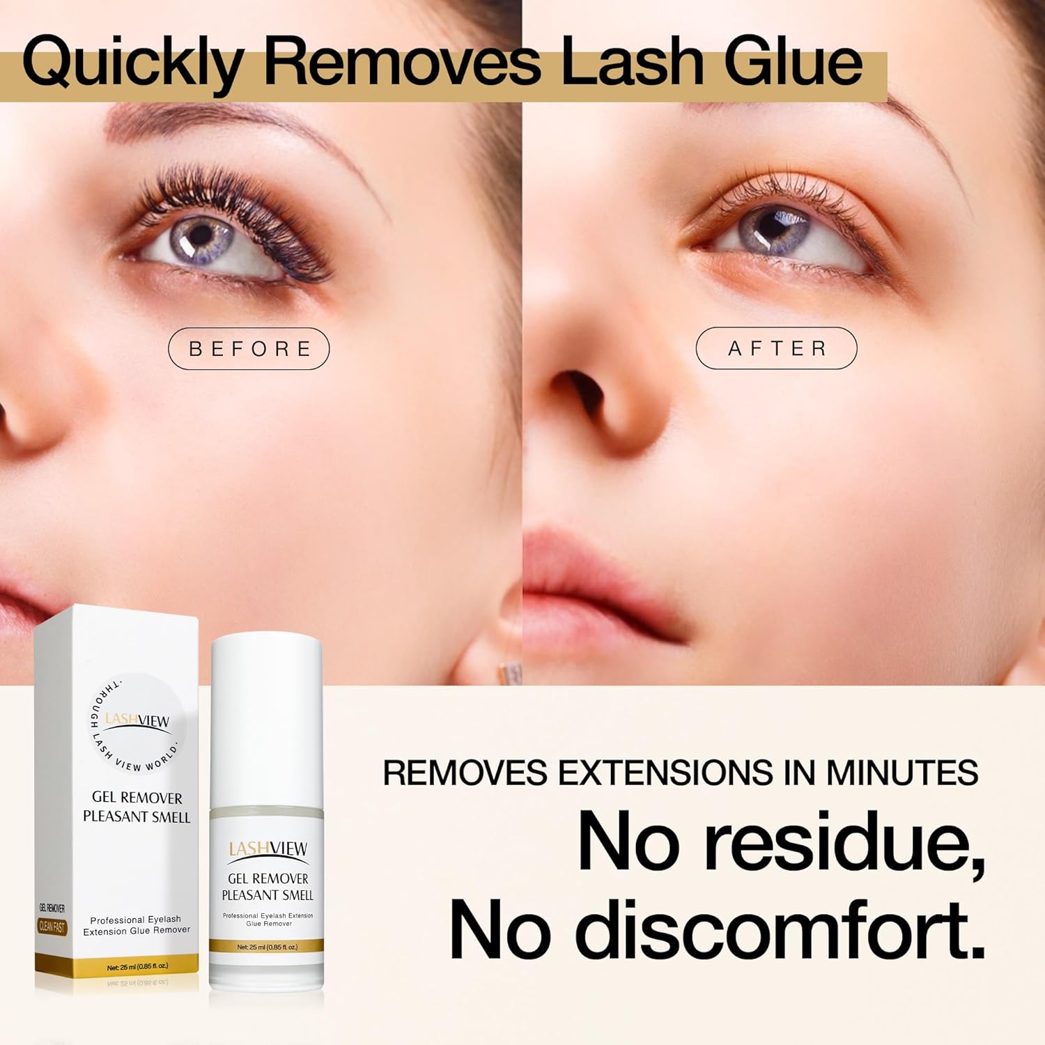 LASHVIEW Sensitive Lash Remover for Lash Extensions - Clear Eyelash Extension Remover Gel 25ml - Image 3