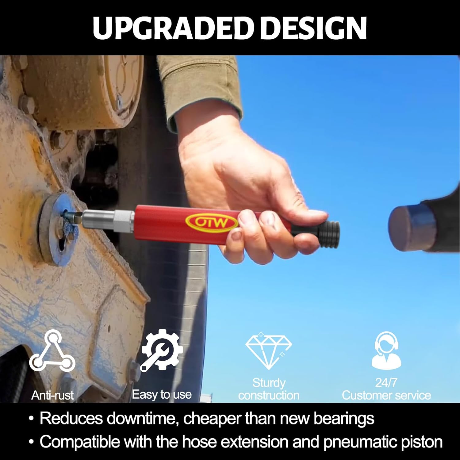 Grease Fitting Cleaning Tool, Cleans and Flushes Out Old Dried Grease from Fittings, Pins, Shafts, Bushings, and Joints. Uses Penetrating Fluid and Hydraulic Pressure, Red - Image 4