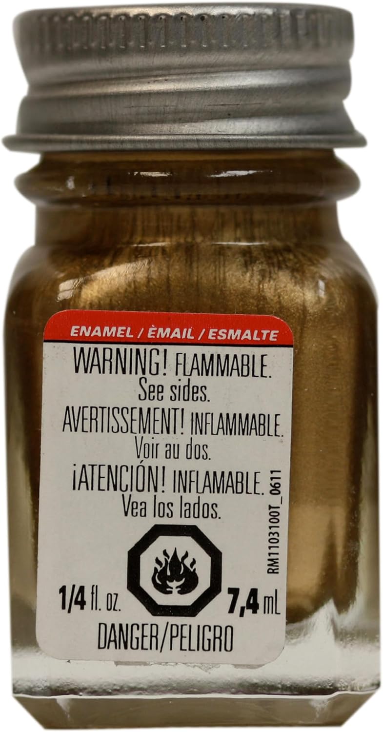 Testors Null 1144TT Enamel Paint, 1/4 oz Glass Bottle, Gold