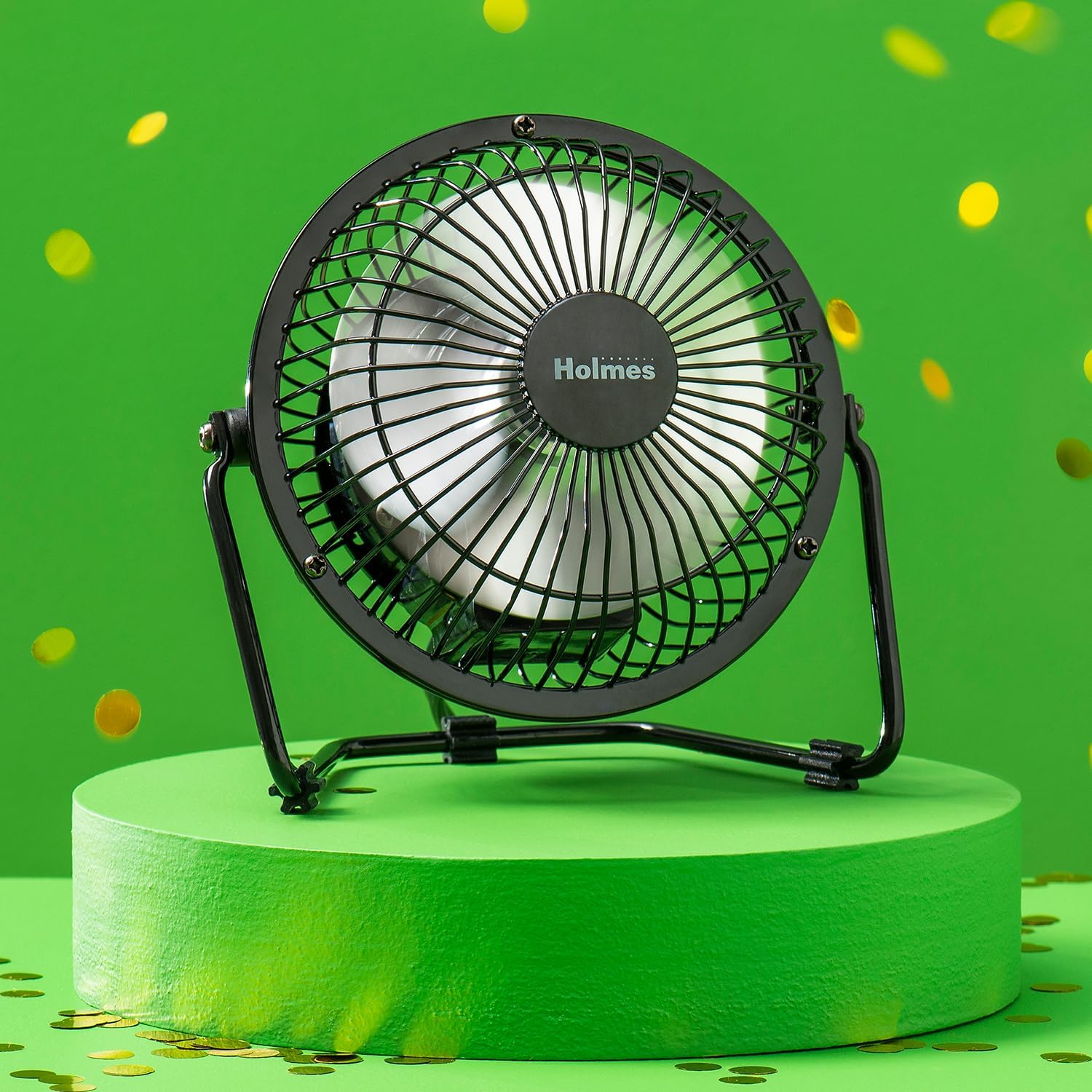 HOLMES 4" Mini High-Velocity Personal Desk Fan, 4 Blades, Adjustable 360° Head Tilt, Durable Metal Construction, Single Speed, Ideal for Home, Dorm Rooms, Bedrooms, or Offices, Black - Image 4