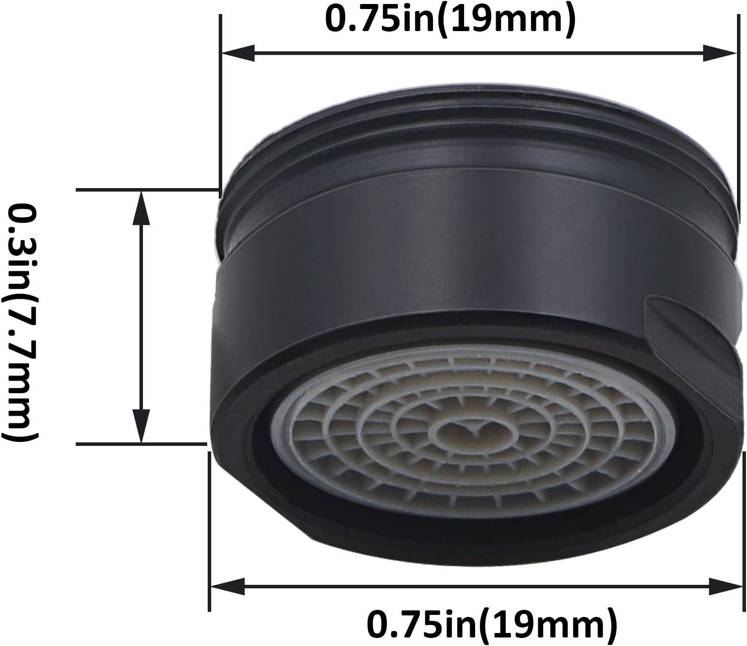 4 Pack 1.5 GPM Faucet Aerator, (24mm)15/16-Inch Male Threads Faucet Bubbler Sink Aerator/Laminar Bubble Water Saving Faucet Aerator with Gasket - Black - Image 2