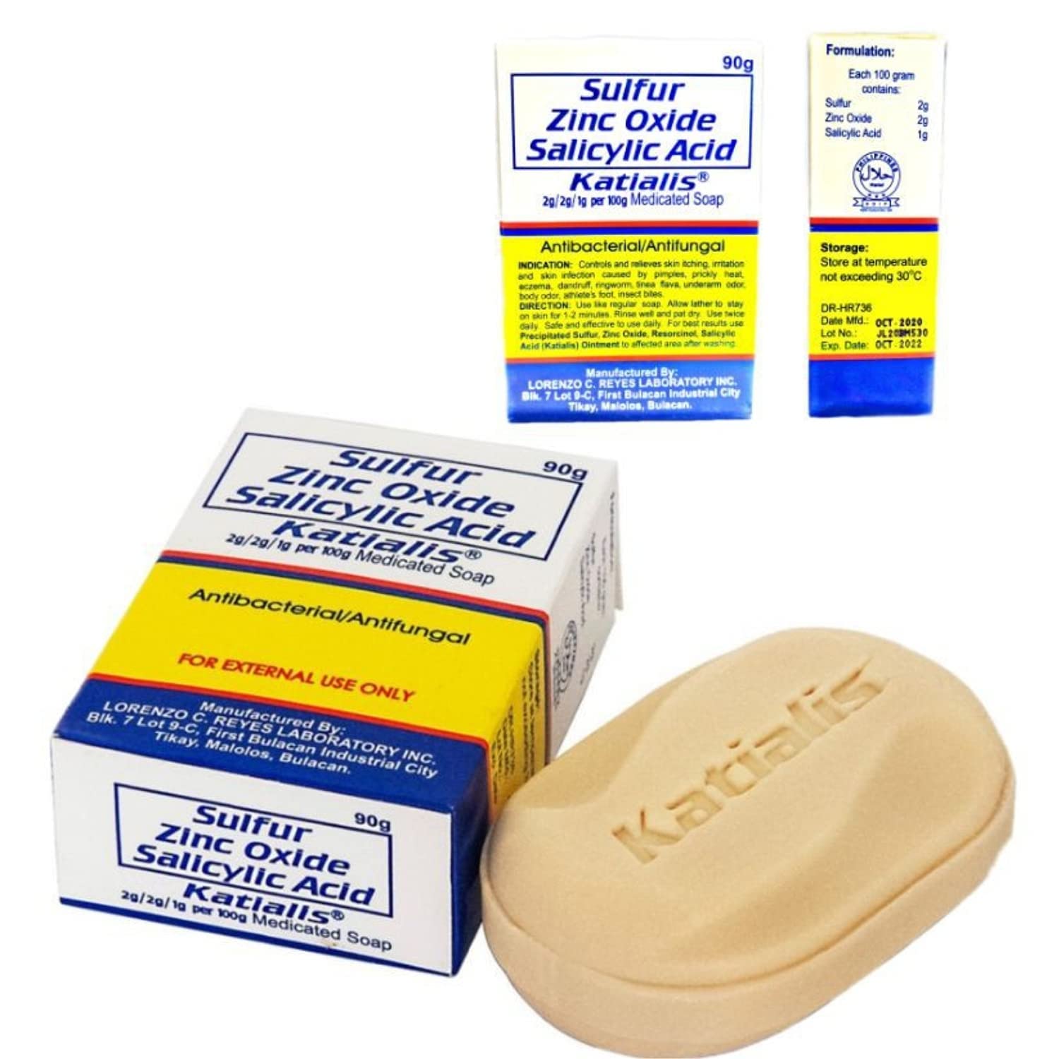 KATIALIS SOAP Sulfur Zinc Oxide Salicylic Acid Anti Fungal Anti Bacterial Soap 90 grams - Image 2
