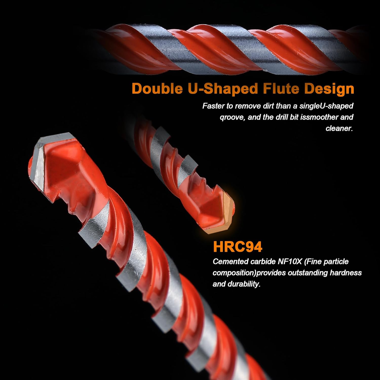 Concrete Carbide Drill Bits Hex Shank Masonry Cement Tile Drill Bit Set for Glass/Brick/Plastic/Cement/Tile 4mm-12mm (10PCS) - Image 7