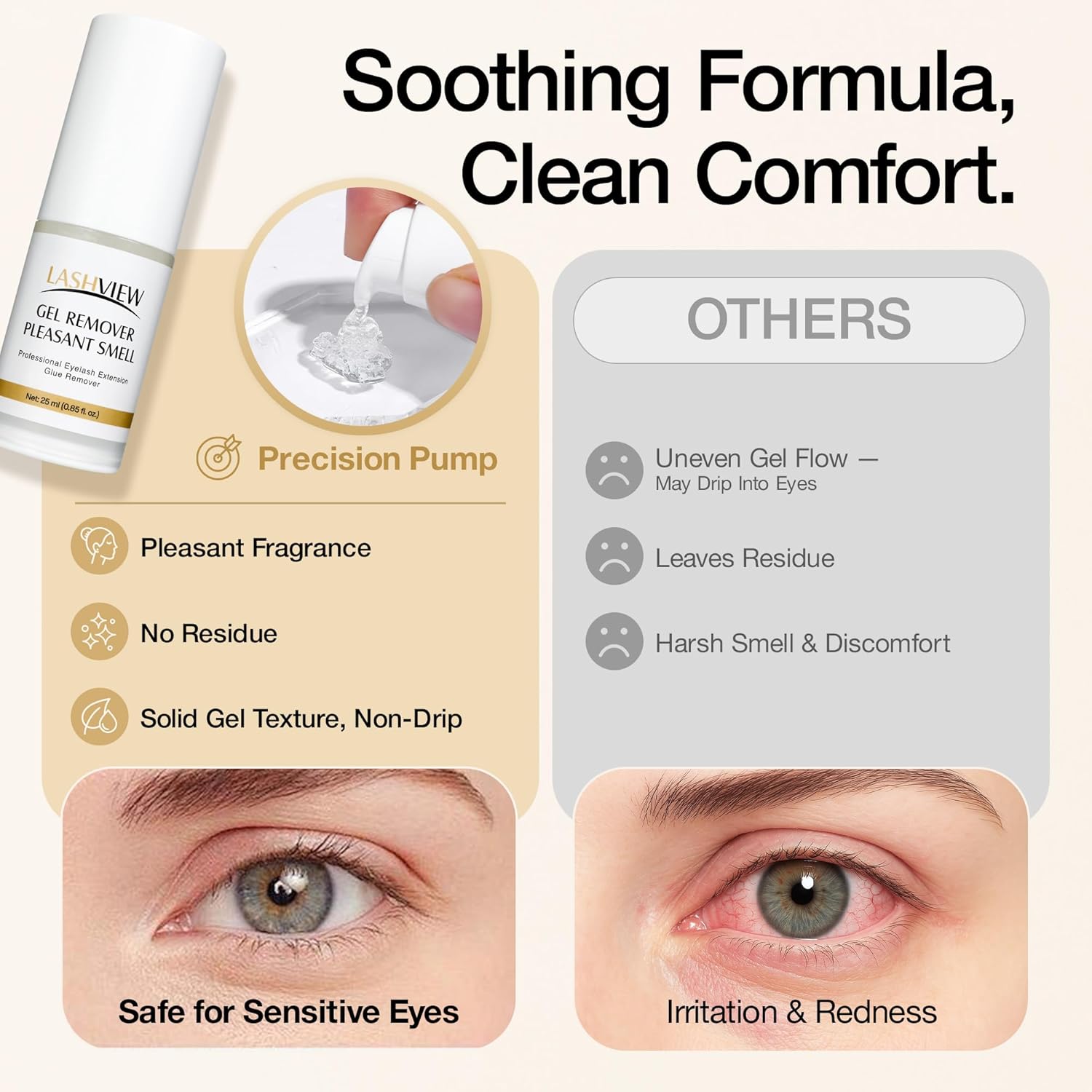 LASHVIEW Sensitive Lash Remover for Lash Extensions - Clear Eyelash Extension Remover Gel 25ml - Image 4