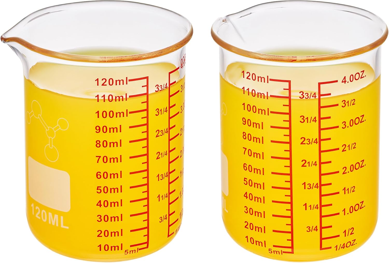 High Borosilicate Glass Measuring Cup-V-Shaped Spout,120ml(4OZ) Glass Measuring Beaker for Kitchen or Restaurant, Easy to Read(Pack of 2) - Image 7
