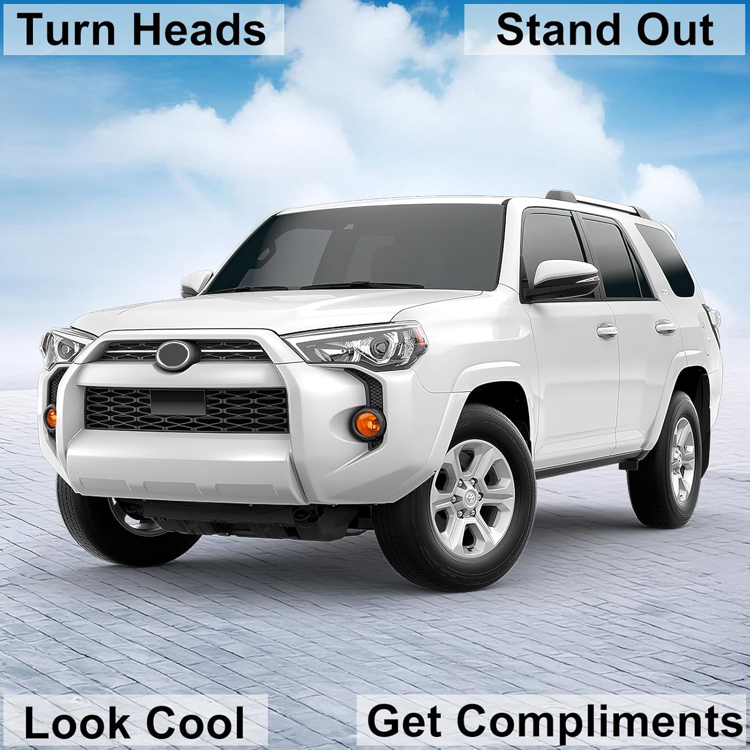 Car Front Fog Light Color-changing Film for 2014-2024 Toyota 4Runner Accessories TPU Tint Film Color Sticker - Amber (4 PCS) - Image 6