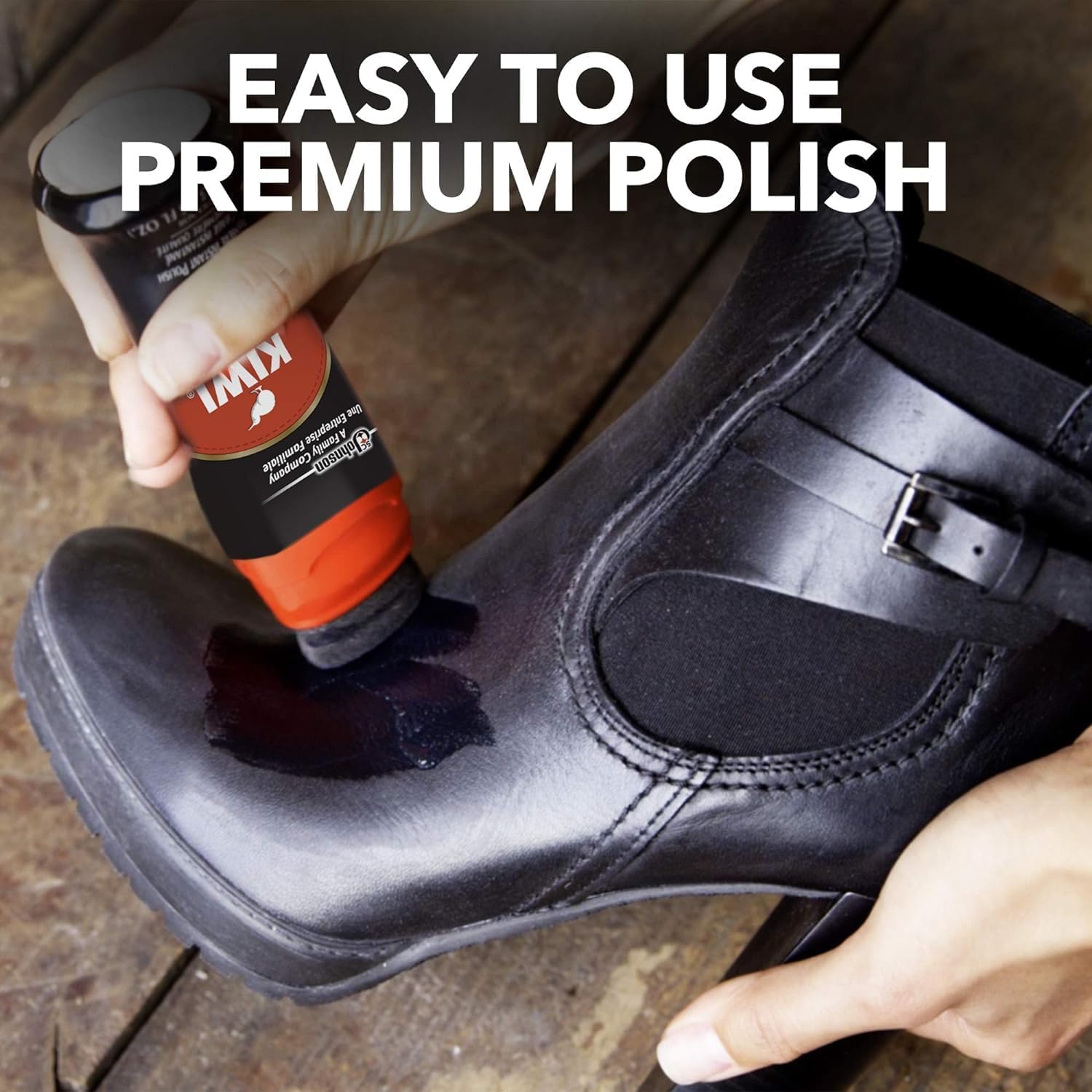 Kiwi Instant Shine & Protect Liquid Shoe Polish, Black, 1 Bottle with Sponge Applicator, 2.5 oz, Pack of 1 - Image 5