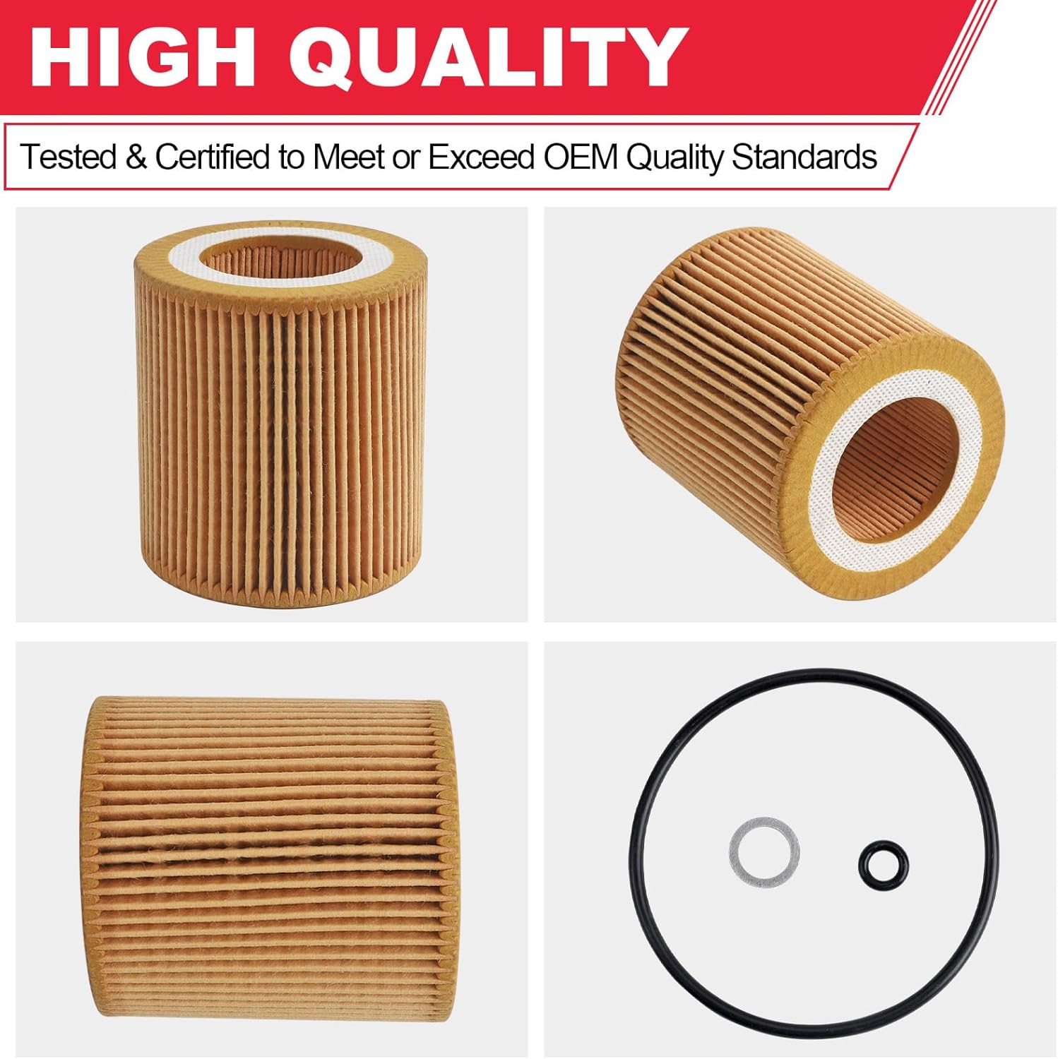 HU816x Oil Filter Fits for BMW 1,3,5,6,7 X1 X3 X4 X5 X6 Z4 E60 E71 E82 E83 E89 E90 E92 Replaces# 11427953129 11427541827 (2Pcs) - Image 4