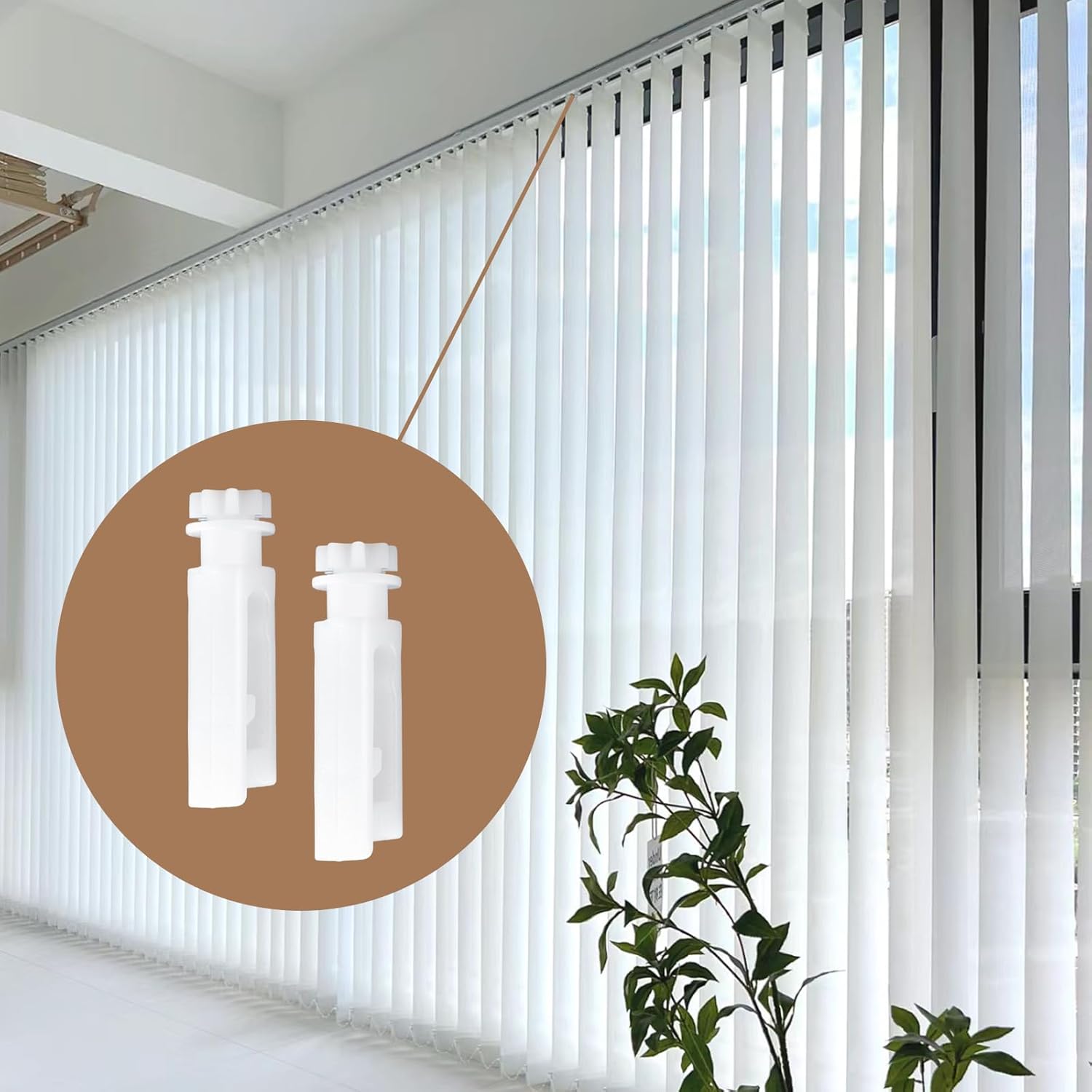 Vertical Blind Stem Replacement Vertical Window Blind Insert Stem for Vanes Carrier Vertical Window Blind Carrier Stem Curtain Accessories, White (12Pcs) - Image 7