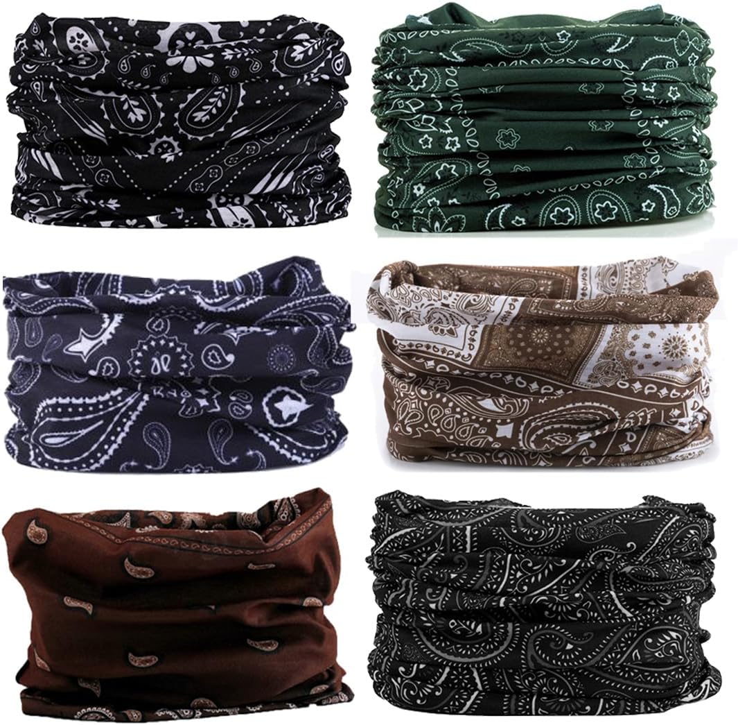 Neck Gaiter Face Cover Bandana Mask Scarf, Breathable Sun& Dust-proof for Cycling Running Fishing Hiking